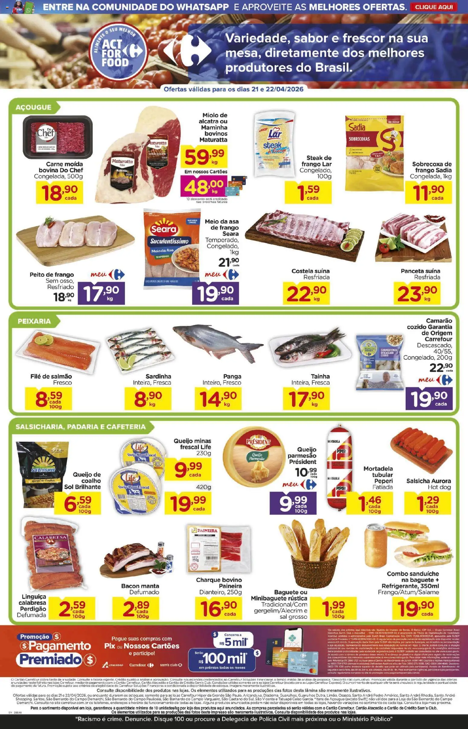 Carrefour Folheto - válido de 21.04.2026 | Página: 2 | Produtos: Maminha, Queijo, Frango, Carne moída