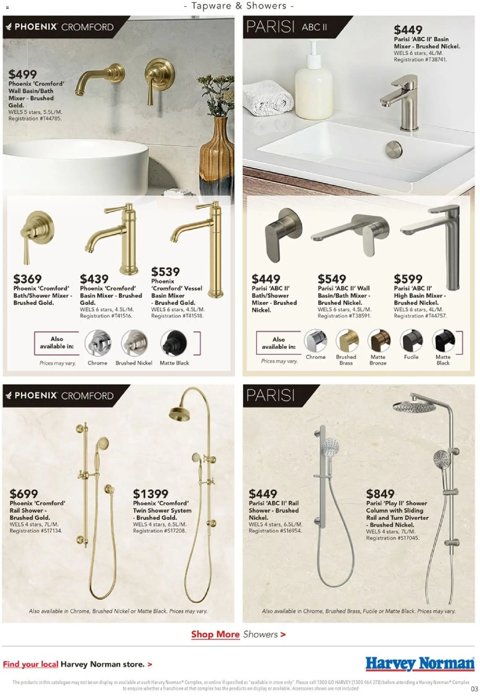 Harvey Norman catalogue - valid from 11.02.2026 | Page: 3 | Products: Shower, Accessories, Mixer