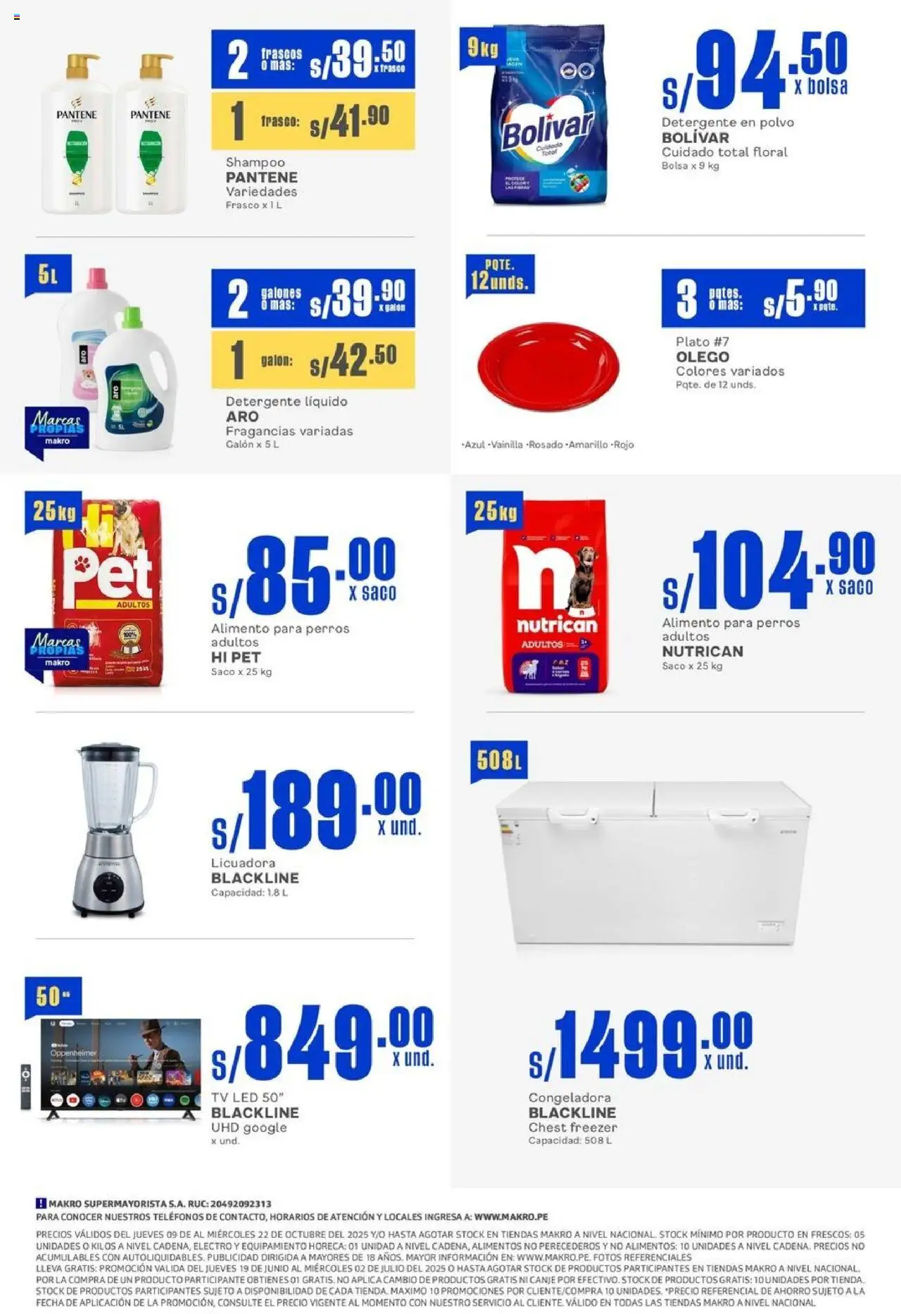 Catálogo Makro válido desde 09.10.2025 | Página: 26 | Productos: Shampoo, Detergente, Saco, Bolsa