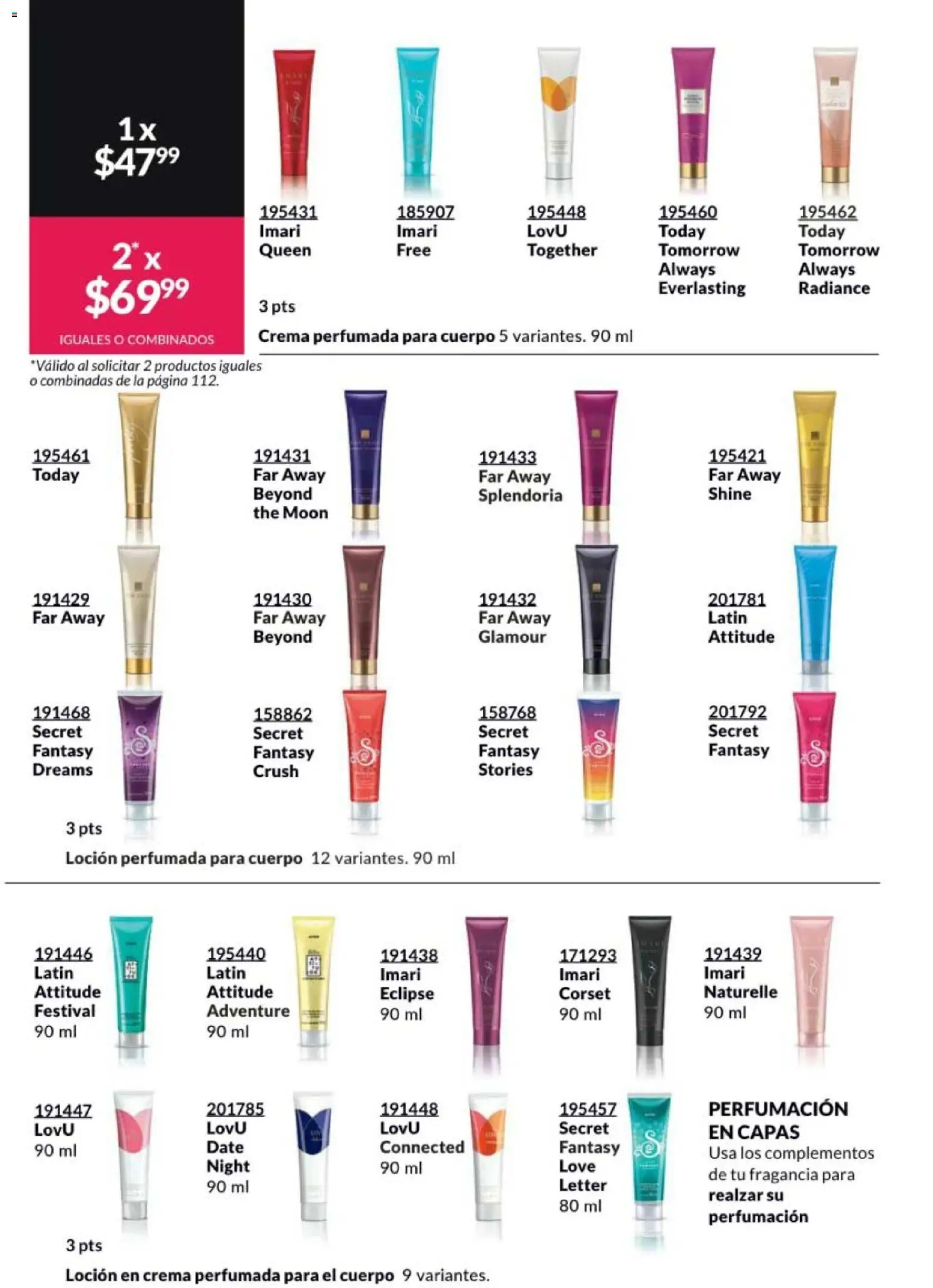 Nuevas ofertas de AVON válidas en toda la República Mexicana desde el 13.03.2026. ¡Encuentra las mejores ofertas en AVON campaña 5 2026! | Página: 112 | Productos: Crema, Loción, Fragancia