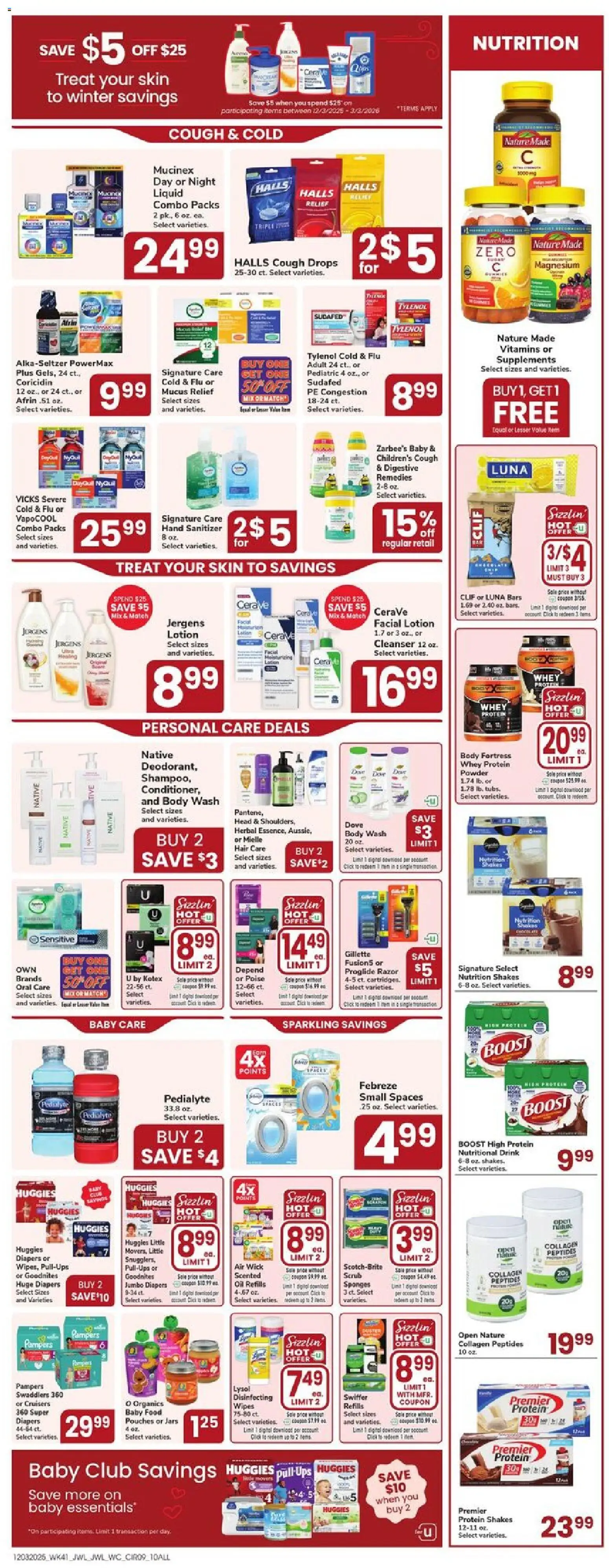Jewel Osco Weekly Ad - IA - valid from 03.12.2025 | Page: 9 | Products: Powder, Oil, Baby food, UPS