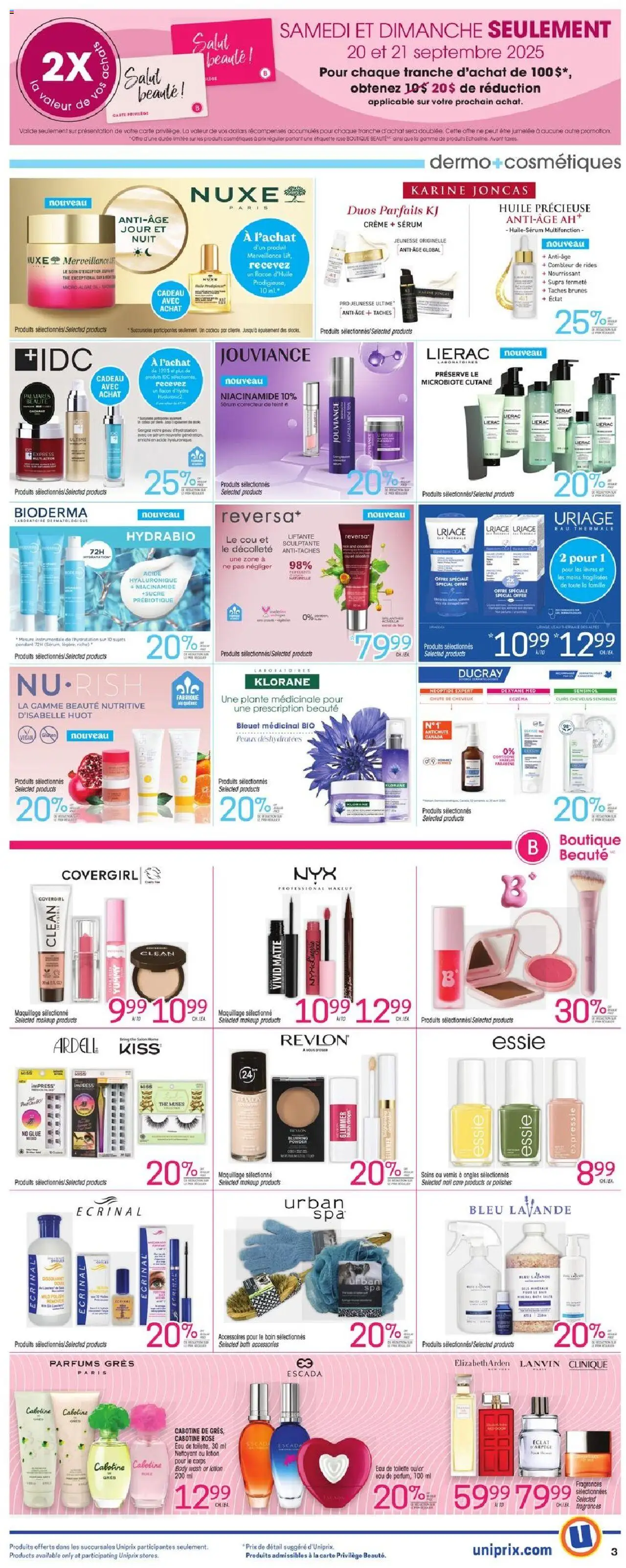 Uniprix flyer valid from 18.09.2025 | Page: 5 | Products: Eau de toilette, Powder, Blush, Toilette