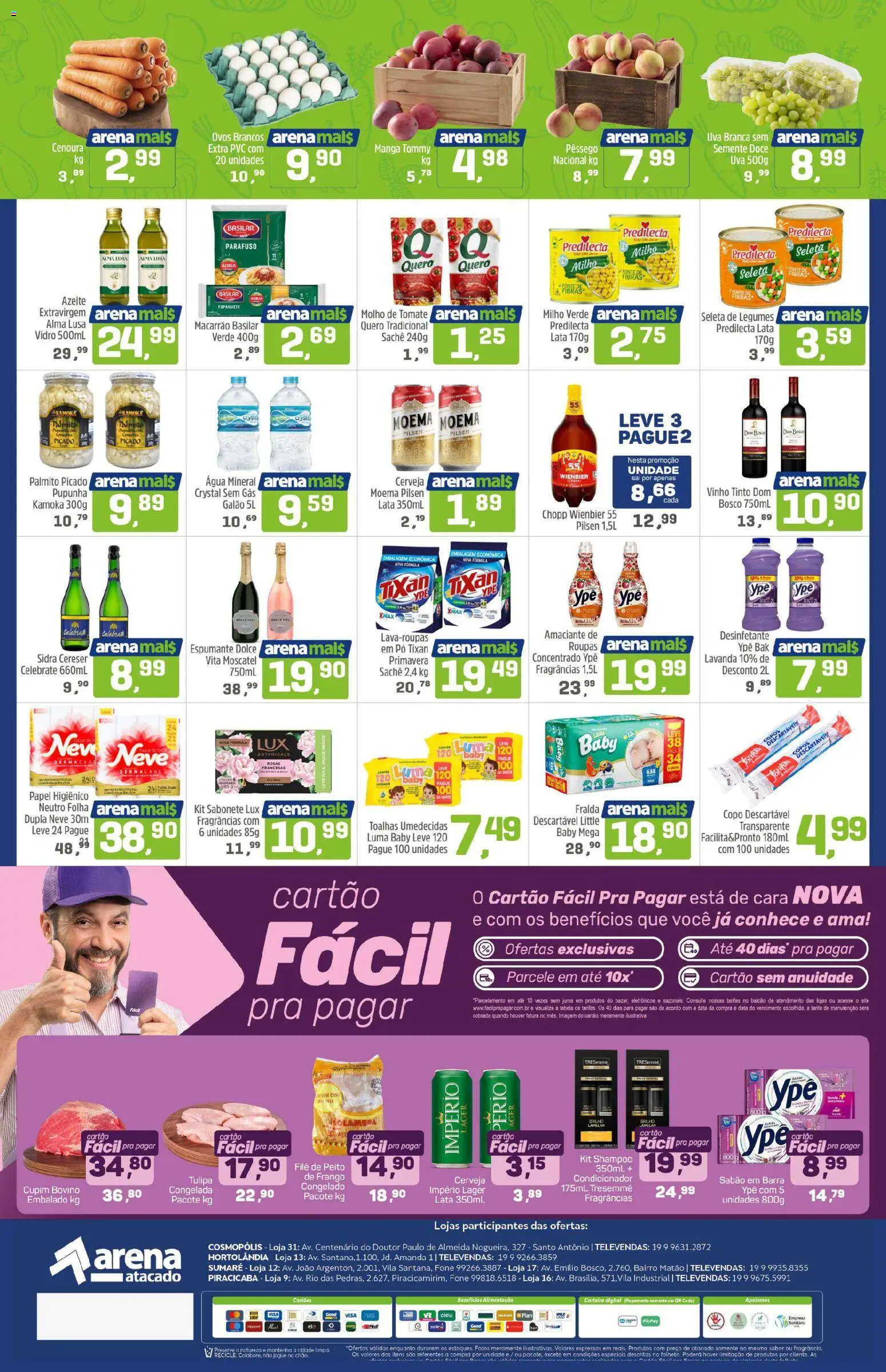 Arena Atacado Folheto - válido de 19.12.2025 | Página: 2 | Produtos: Pêssego, Ovos, Água mineral, Frango