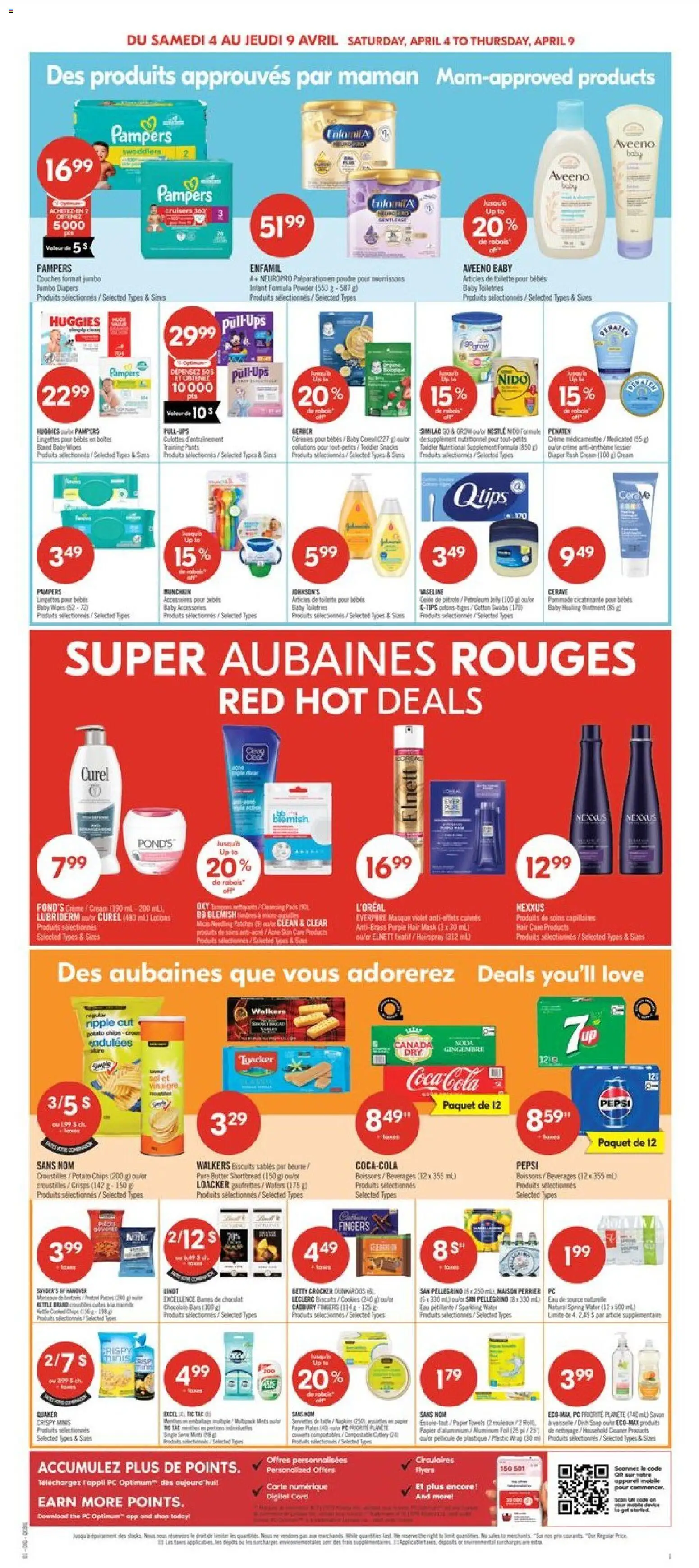 Pharmaprix flyer valid from 03.04.2026 | Page: 9 | Products: Chips, PC, Hair mask, Chocolate