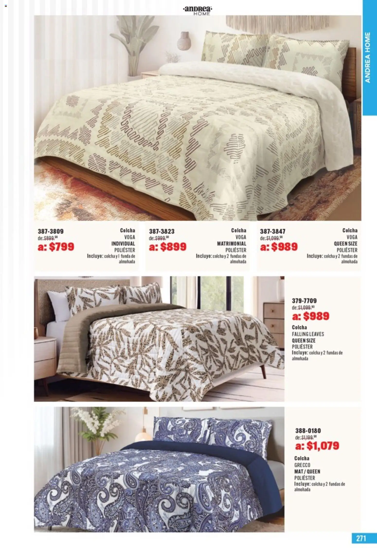 Nuevas ofertas de Andrea válidas en toda la República Mexicana desde el 05.04.2026. ¡Encuentra las mejores ofertas en Andrea catálogo Outlet! | Página: 271 | Productos: Funda, Almohada