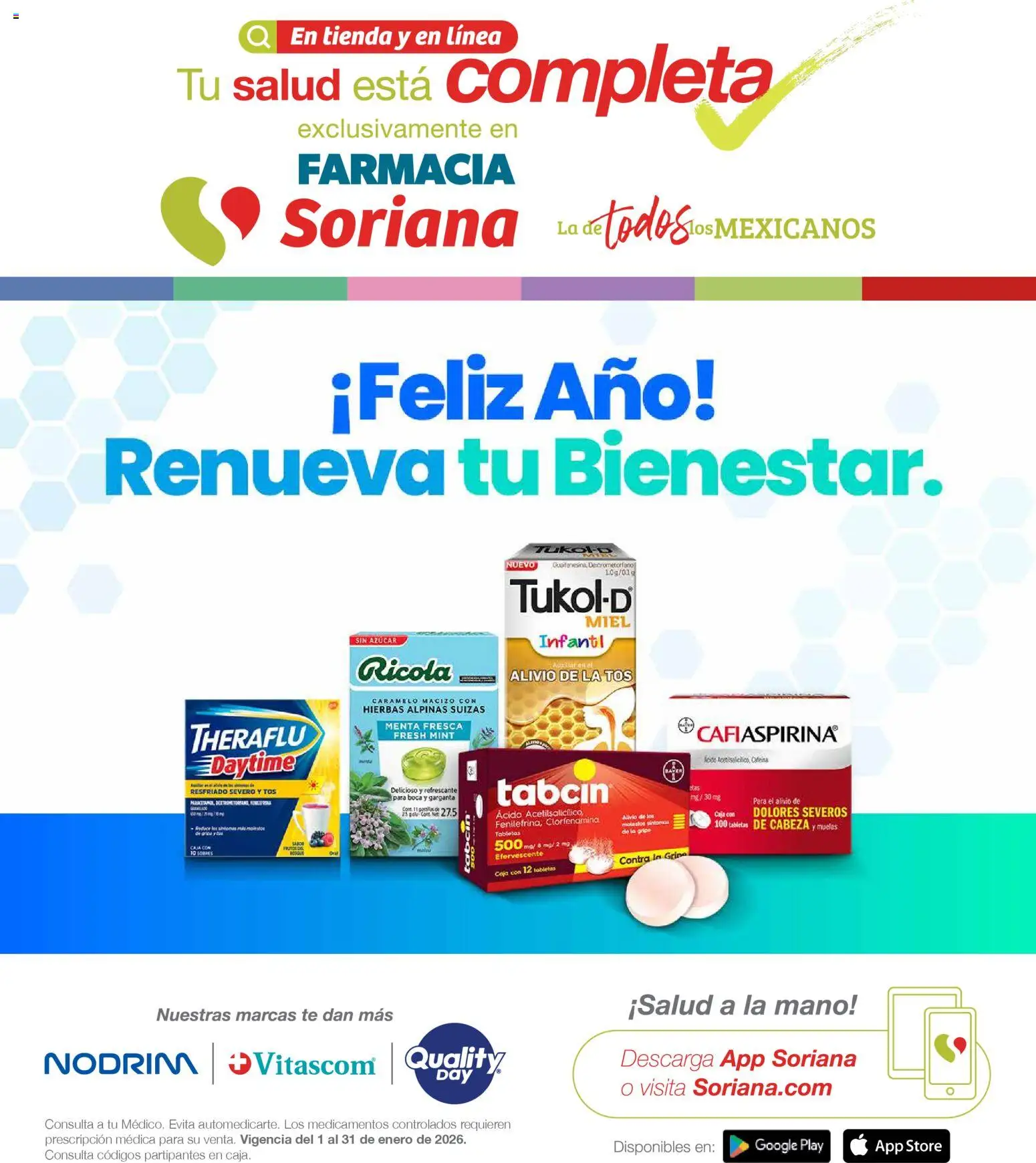 Nuevas ofertas de Soriana válidas en toda la República Mexicana desde el 01.01.2026. ¡Encuentra las mejores ofertas en Soriana - Folleto Farnacia Súper Nacional! | Página: 1 | Productos: Azúcar, Té, Caja