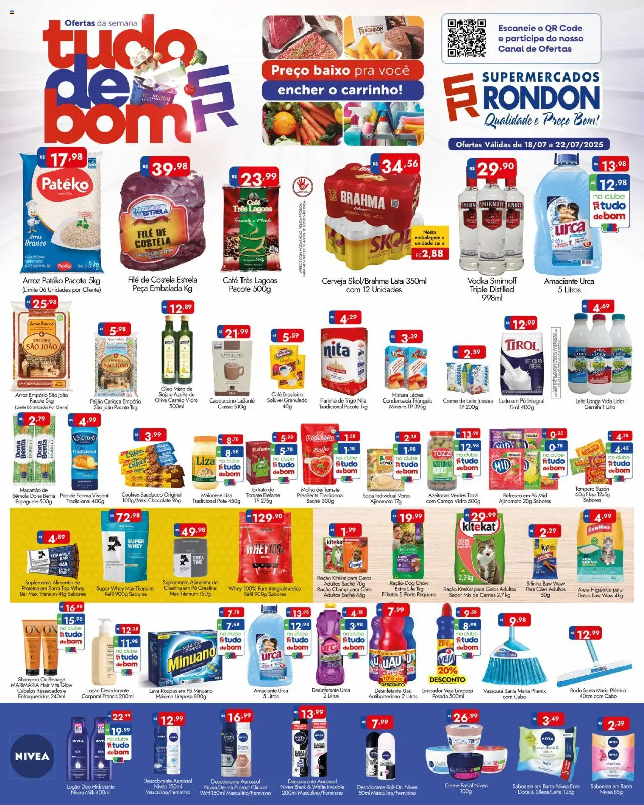 Supermercados Rondon Folheto - válido de 18.07.2025 | Página: 1 | Produtos: Creatina, Azeitonas, Café, Cabo