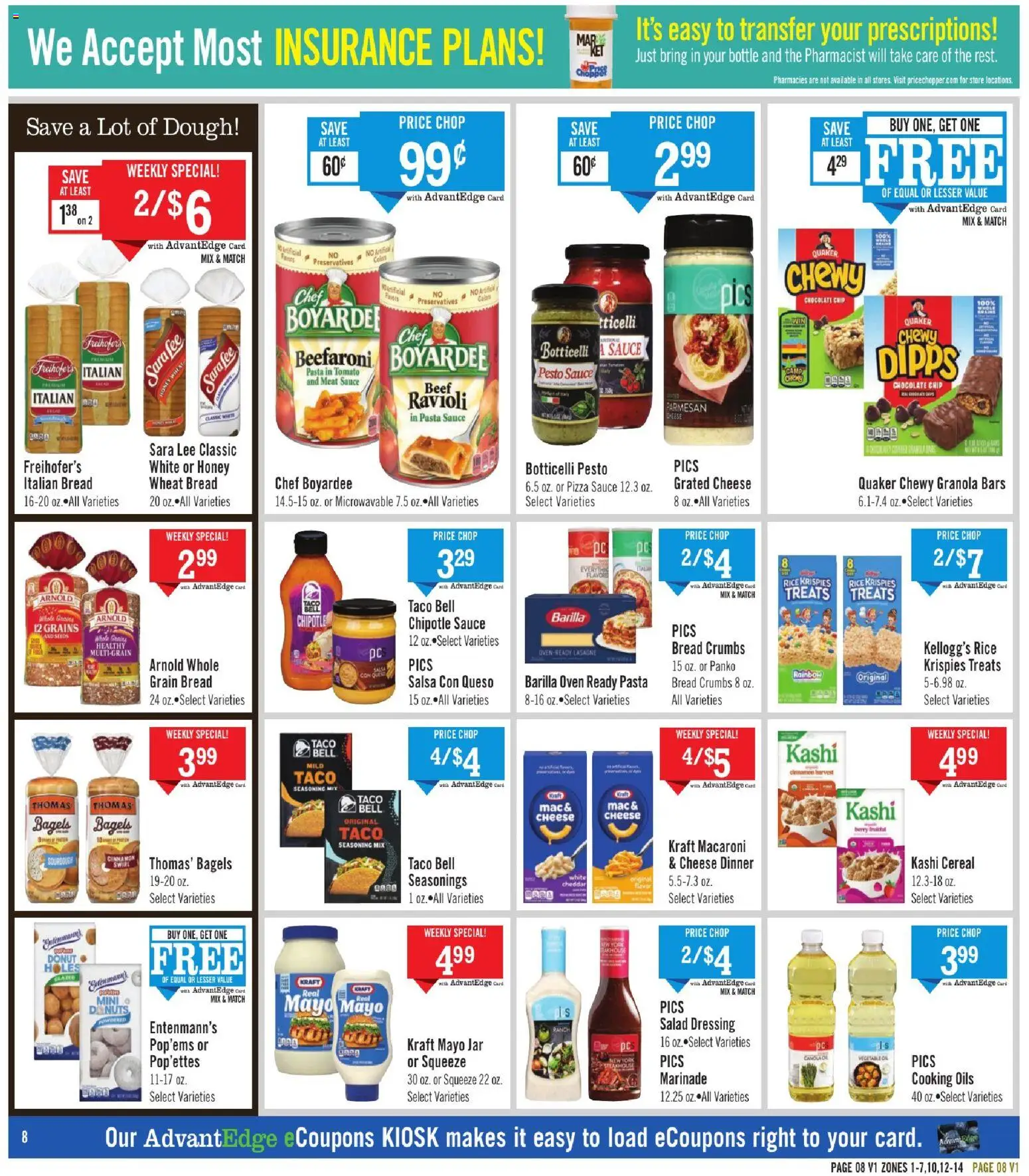 Price Chopper - Weekly Ad - valid from 04.01.2026 | Page: 8 | Products: Cheese, Salad, Sauce, Oven