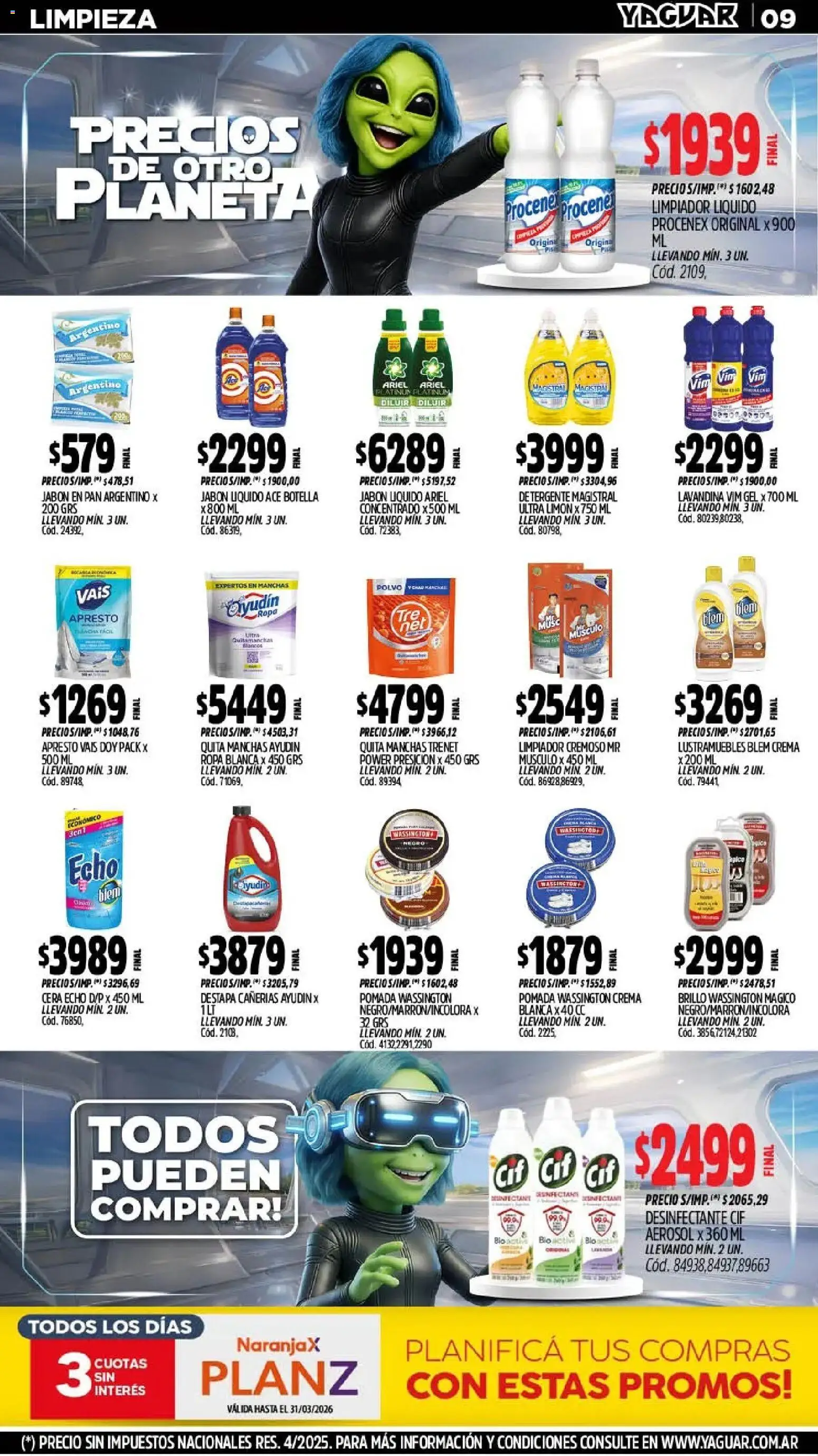 Yaguar - Oferta Semanal San Juan │ válido desde el 02.03.2026 | Página: 9 | Productos: Lustramuebles, Lavandina, Pomada, Crema