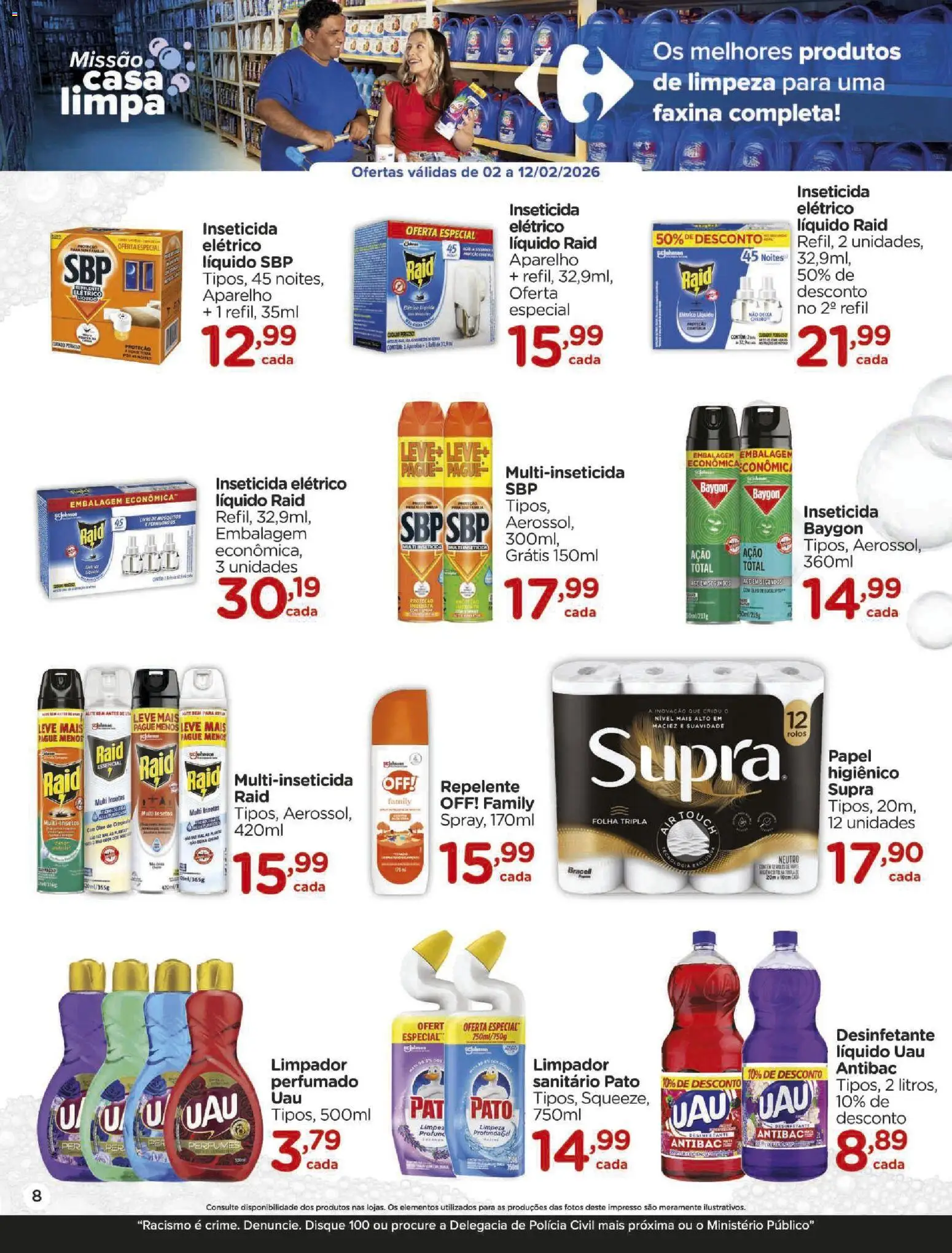 Carrefour Folheto - válido de 02.02.2026 | Página: 8 | Produtos: Repelente, Perfumes, Desinfetante, Inseticida