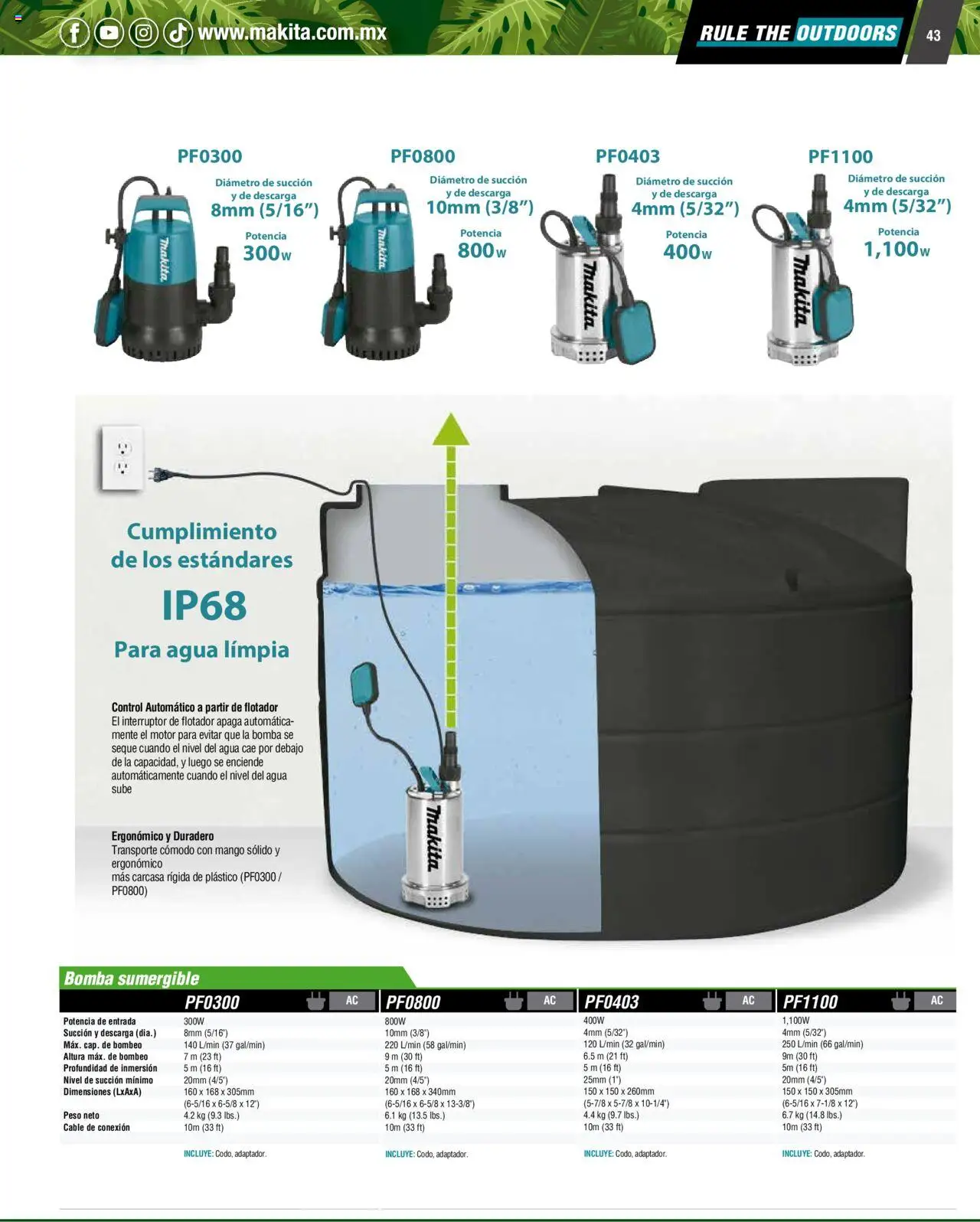 Nuevas ofertas de Makita válidas en toda la República Mexicana desde el 07.10.2024. ¡Encuentra las mejores ofertas en Makita catálogo Ope! | Página: 43 | Productos: Agua, Mango, Cable