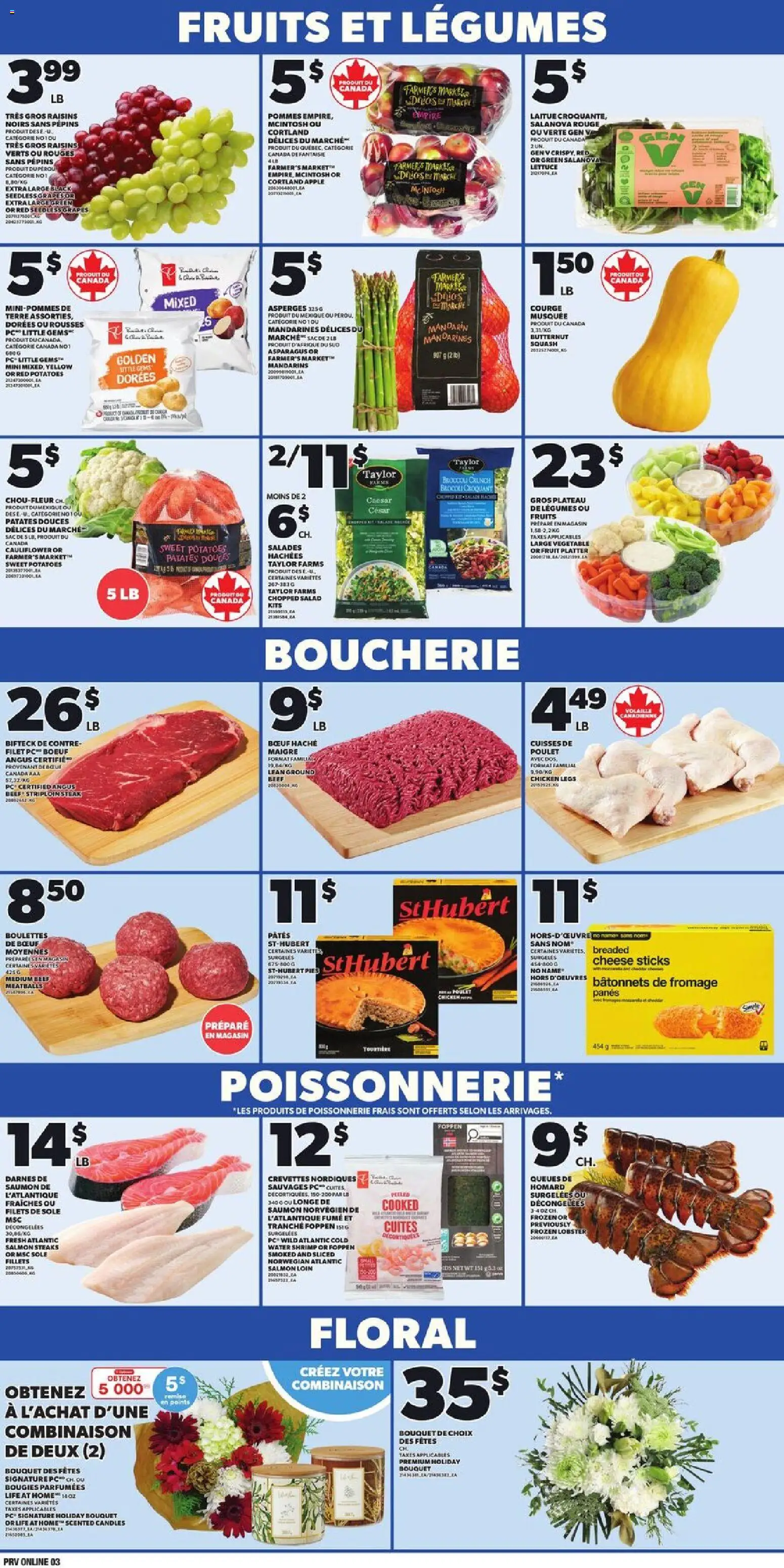 Provigo flyer valid from 11.12.2025 | Page: 4 | Products: Beef, Salad, Potatoes, Chicken