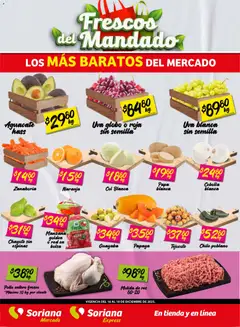 Vista previa de Soriana - Frescos del Mandado Mercado: Ags, Nay, Jal, Qro, Col, Mich, Gto, Hgo, Tlax, Mor, Pue, Gro, Oax, Edo. de Mex, CDMX, Zac y, nuevo folleto de la tienda, válido en México a partir del 16.12.2025