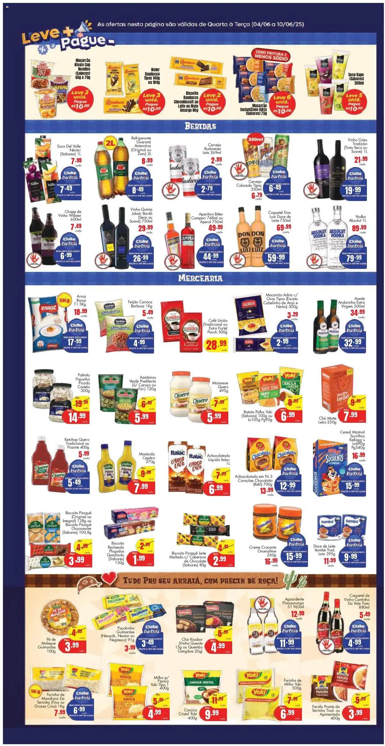Barbosa Supermercados Folheto - válido de 04.06.2025 | Página: 3 | Produtos: Arroz, Creme, Batata palha, Maionese