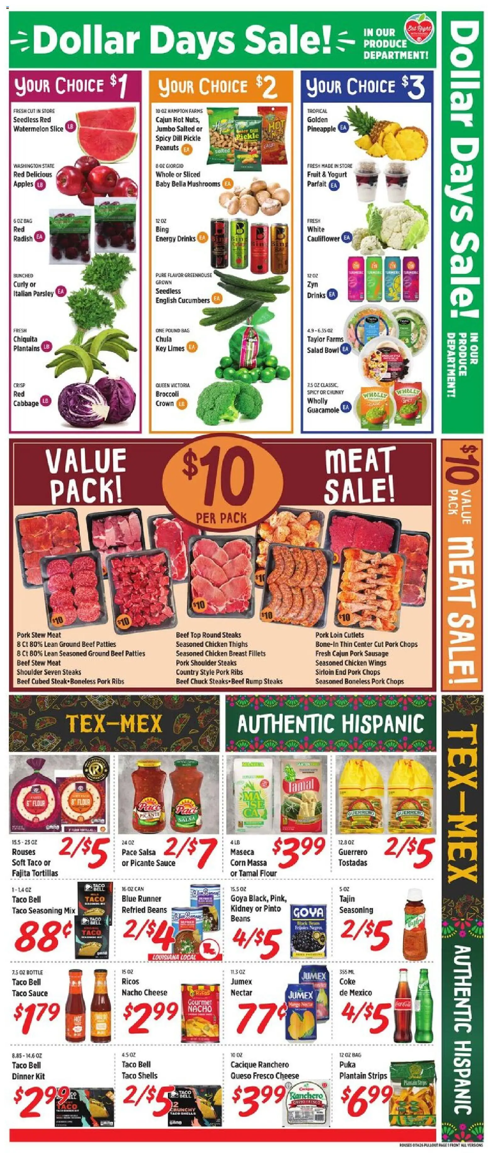 Rouses Weekly Ad - AL - valid from 14.01.2026 | Page: 3 | Products: Broccoli, Salad, Cabbage, Watermelon