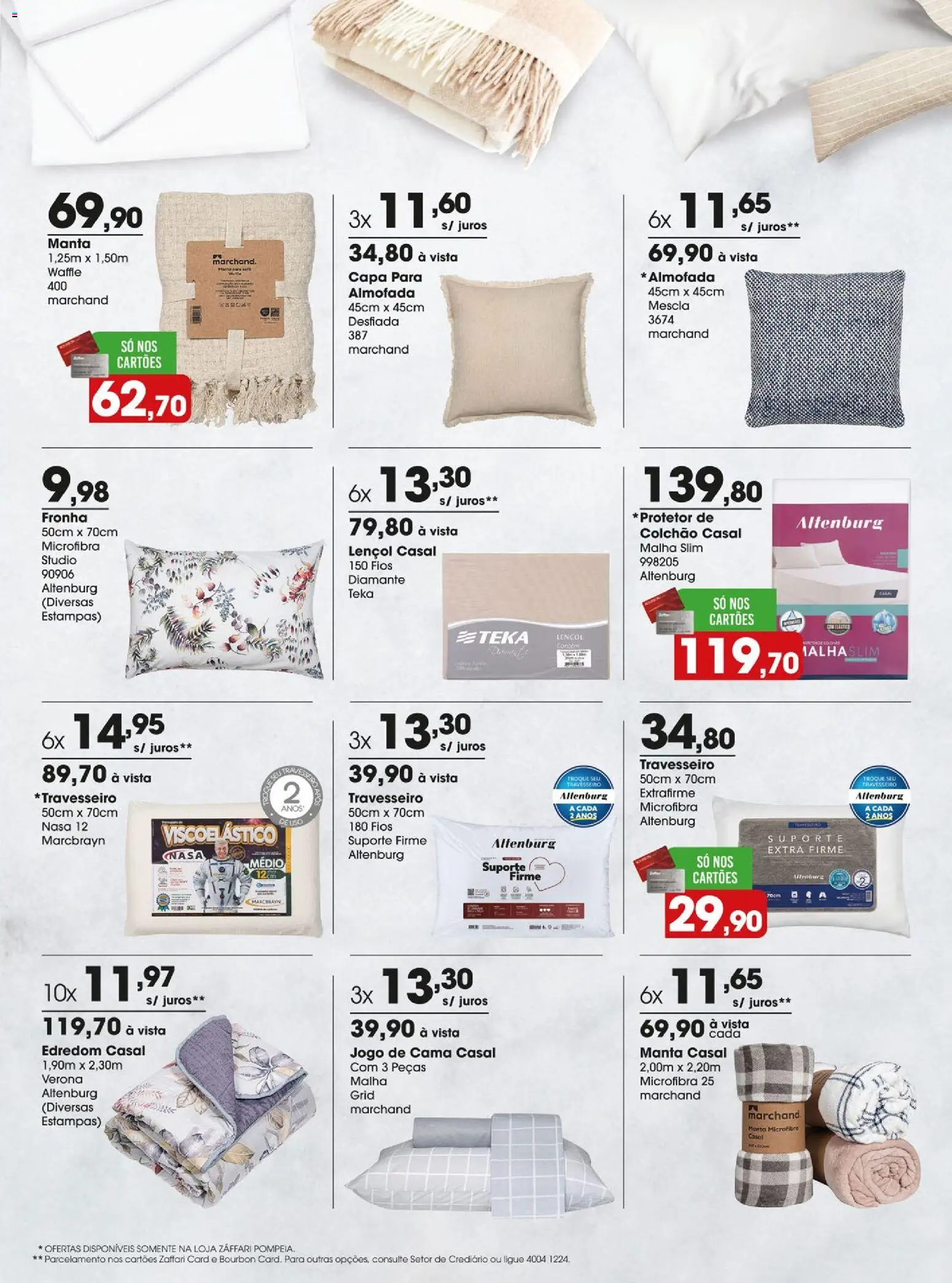 Zaffari Folheto - válido de 02.04.2026 | Página: 3 | Produtos: Jogo de cama, Travesseiro, Cama, Bourbon