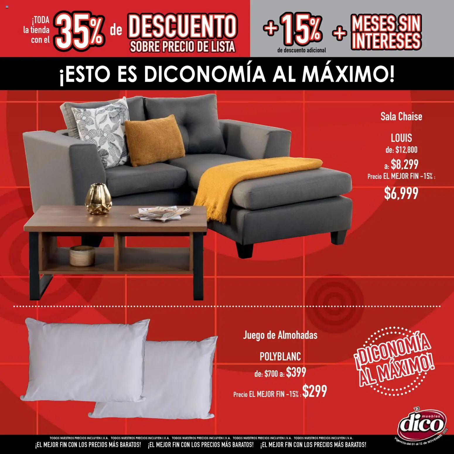 Nuevas ofertas de Muebles Dico válidas en toda la República Mexicana desde el 01.11.2025. ¡Encuentra las mejores ofertas en Muebles Dico Buen Fin ! | Página: 13 | Productos: Juego, Sobre
