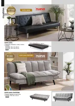 Nuevas ofertas de Fuller válidas en toda la República Mexicana desde el 13.06.2025. ¡Encuentra las mejores ofertas en SOFÁ CAMA, Materiales: poliuretano, metal y madera. Medidas: Reclinado: 183 x 75 x 80 cm. Extendido: 183 x 36 x 94 cm! | Página: 40 | Productos: Sofá, Cama