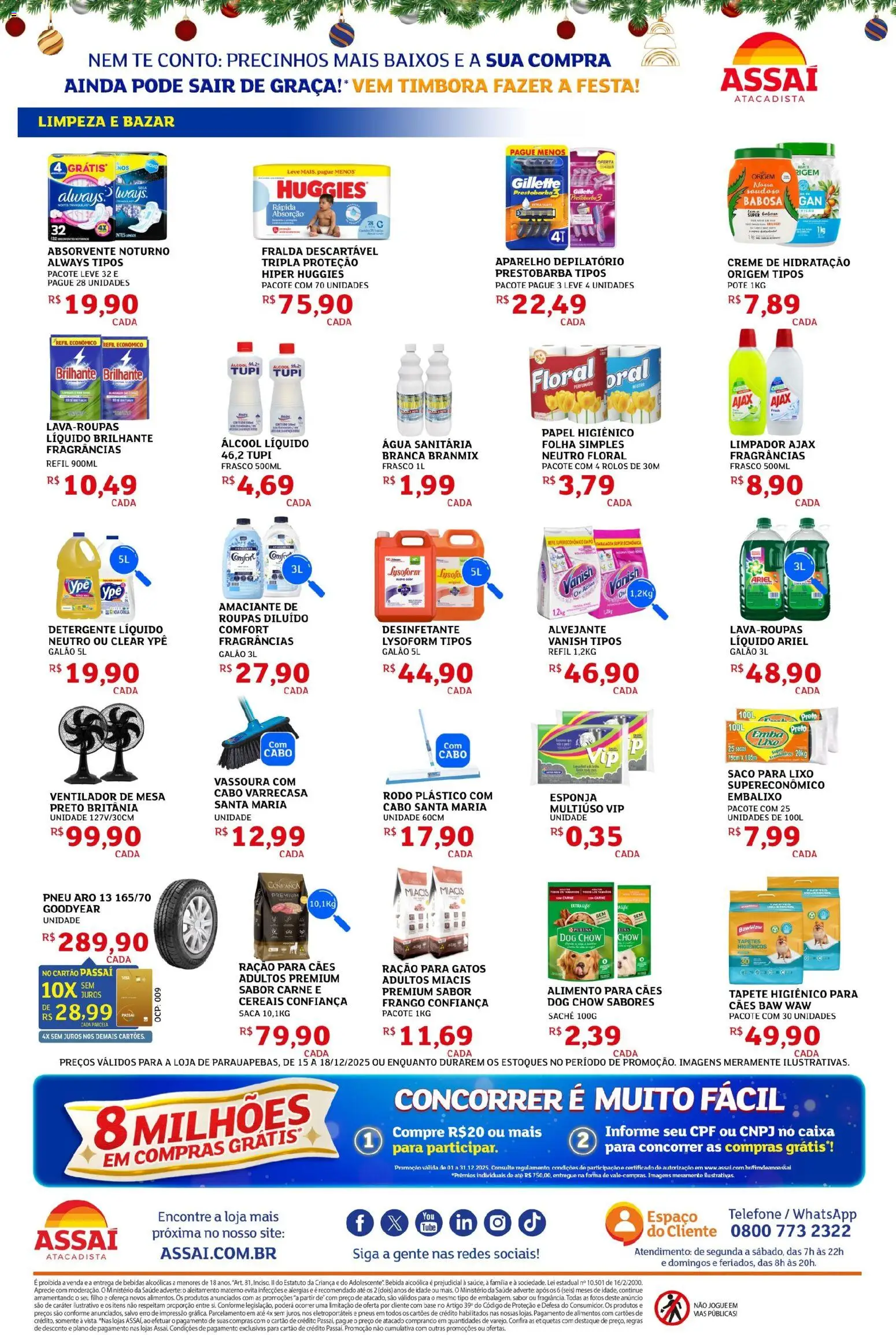 Assaí Atacadista Folheto - válido de 15.12.2025 | Página: 3 | Produtos: Ventilador, Pneu, Amaciante, Vassoura