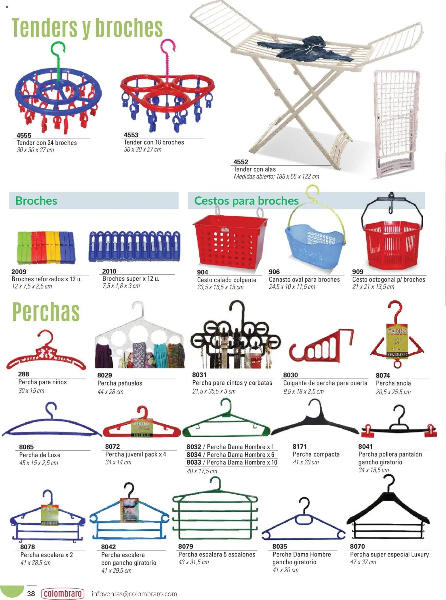 Colombraro catálogo │ válido desde el 26.01.2026 | Página: 38 | Productos: Pollera, Escalera, Tender, Percha
