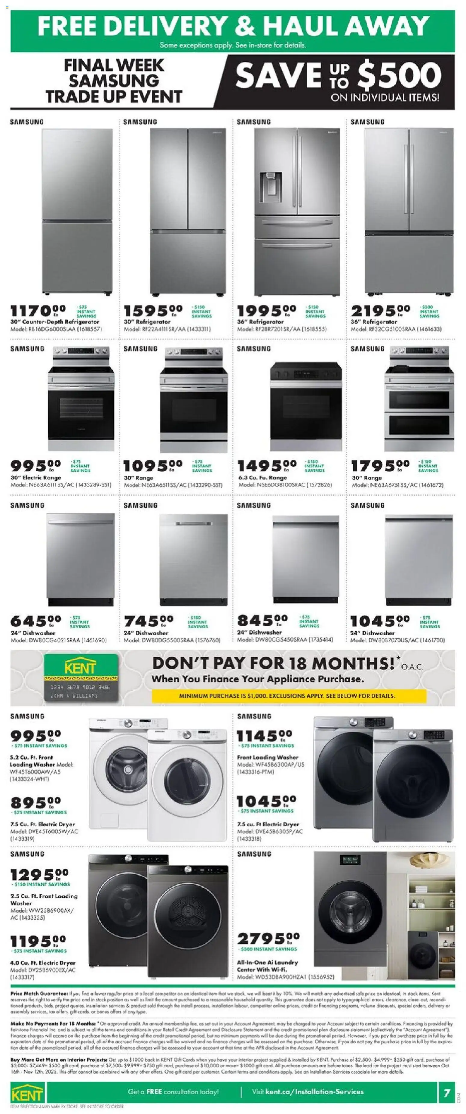 Kent flyer valid from 30.10.2025 | Page: 8 | Products: Refrigerator, Dryer, Dishwasher