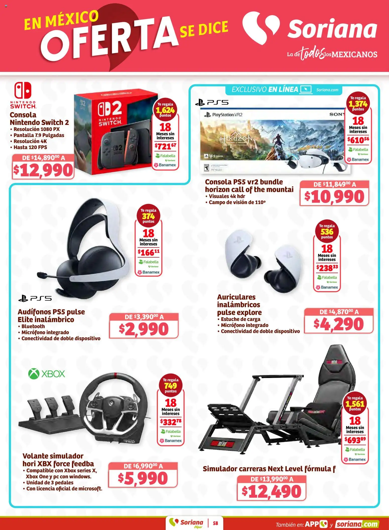 Nuevas ofertas de Soriana válidas en toda la República Mexicana desde el 30.01.2026. ¡Encuentra las mejores ofertas en Soriana - Preciazazaso Híper: Frontera BCN, Son! | Página: 58 | Productos: Estuche, Audífonos, Micrófono, Xbox