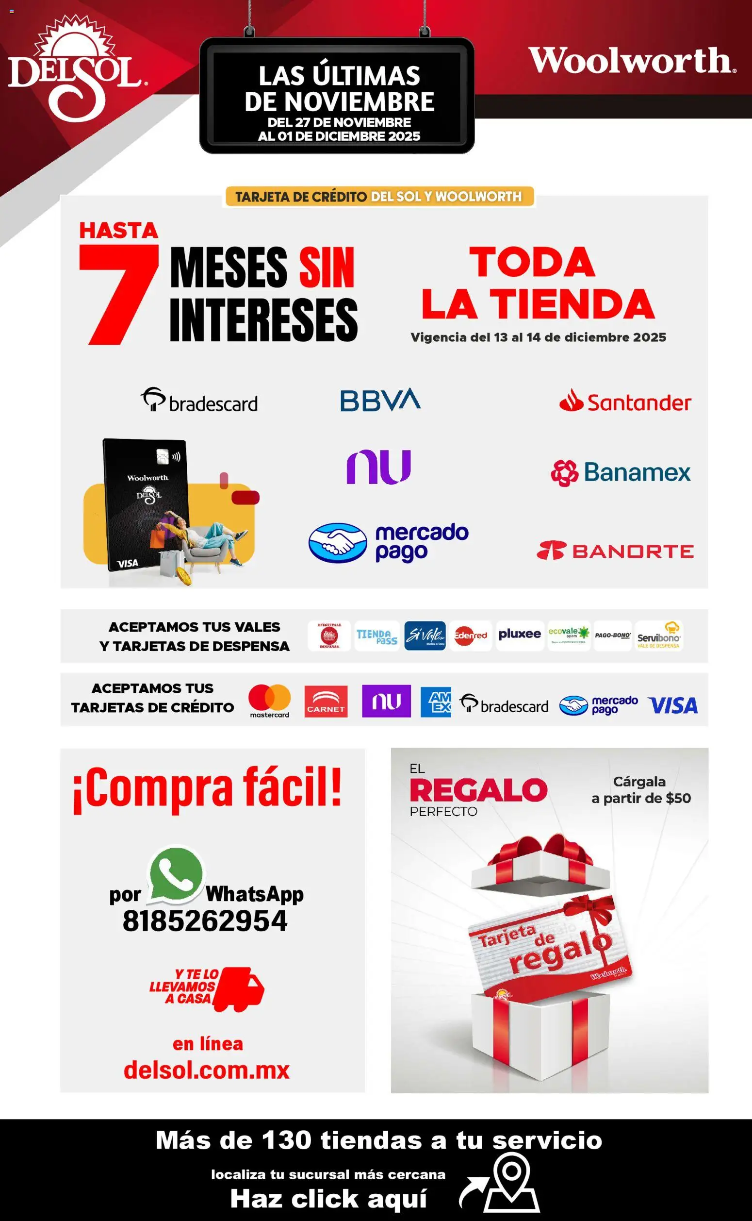 Nuevas ofertas de Del Sol y Woolworth válidas en toda la República Mexicana desde el 27.11.2025. ¡Encuentra las mejores ofertas en Del Sol y Woolworth Buen Fin ! | Página: 26