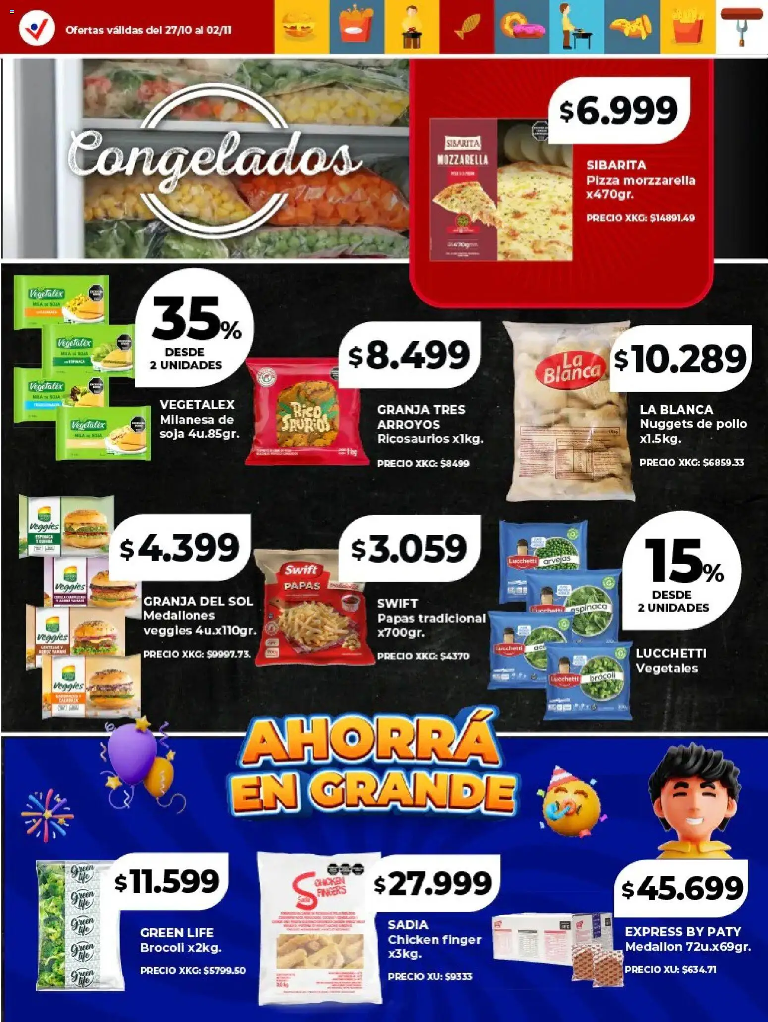 Vital - Especial de frescos - Abasto │ válido desde el 27.10.2025 | Página: 8 | Productos: Pollo, Milanesa, Brocoli, Pizza
