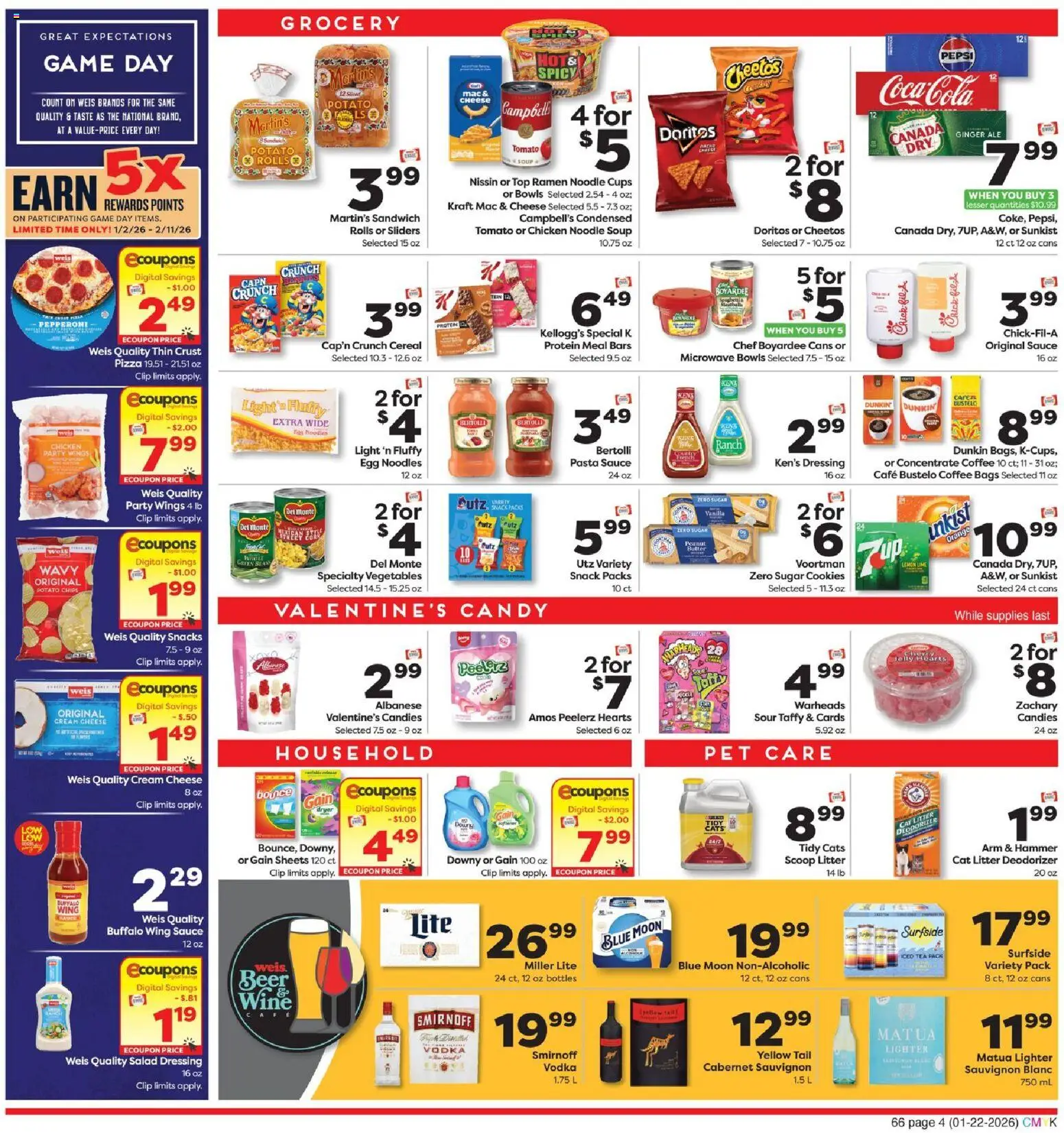 Weis Weekly Circular - NJ - valid from 22.01.2026 | Page: 5 | Products: Microwave, Wine, Beer, Vegetables