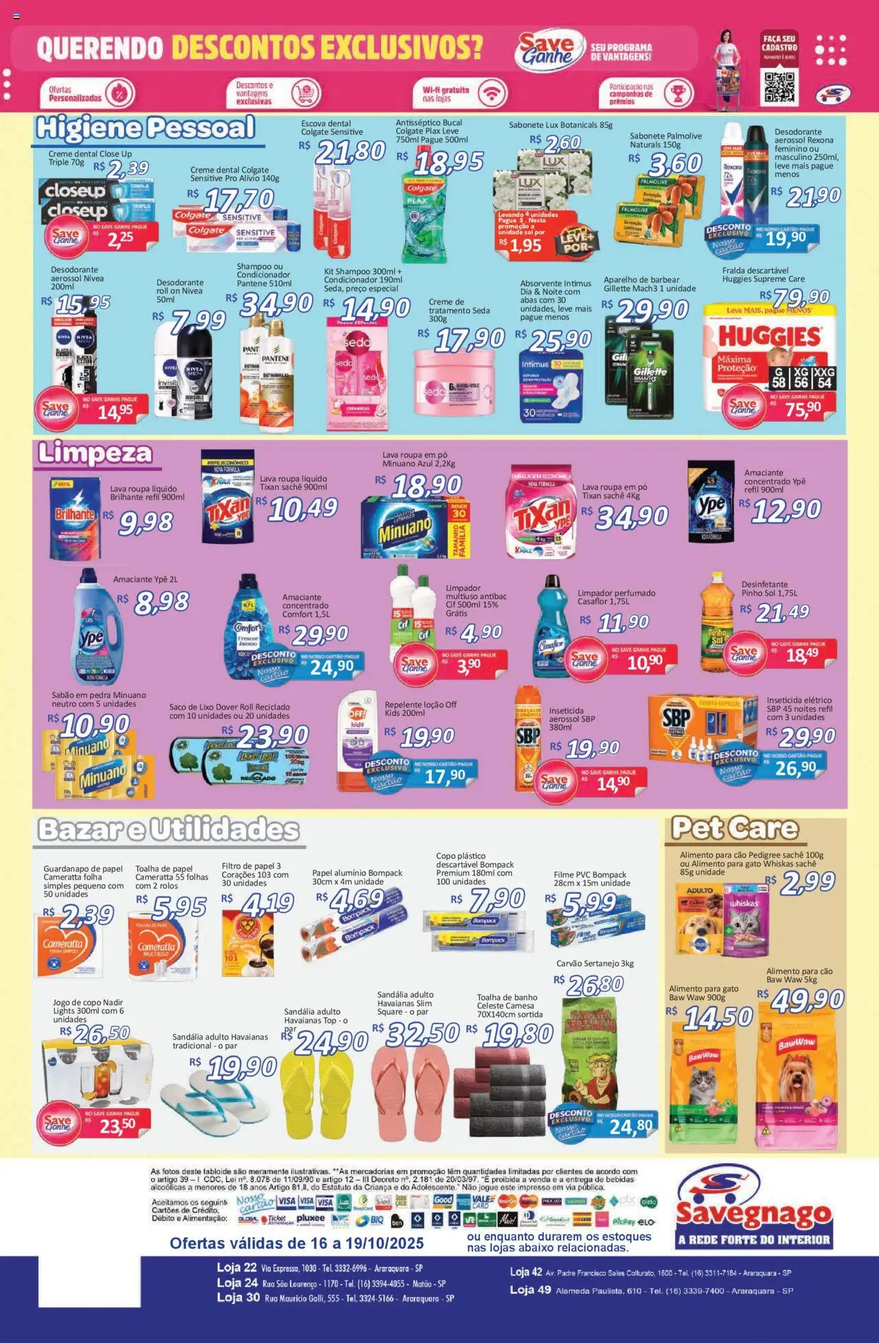 Savegnago Folheto - válido de 16.10.2025 | Página: 4 | Produtos: Creme, Rexona, Aparelho de barbear, Desinfetante