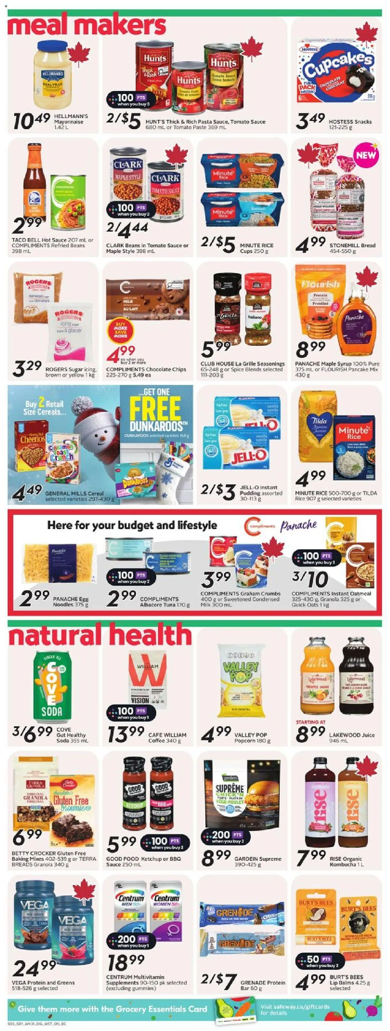 Safeway flyer valid from 27.11.2025 | Page: 11 | Products: Rice, Chips, Milk, Coffee