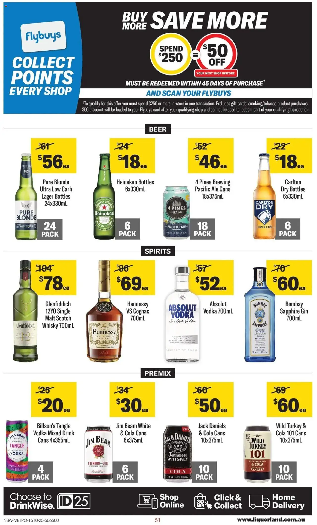 Coles catalogue - valid from 15.10.2025 | Page: 51 | Products: Beer, Bourbon, Vodka, Turkey