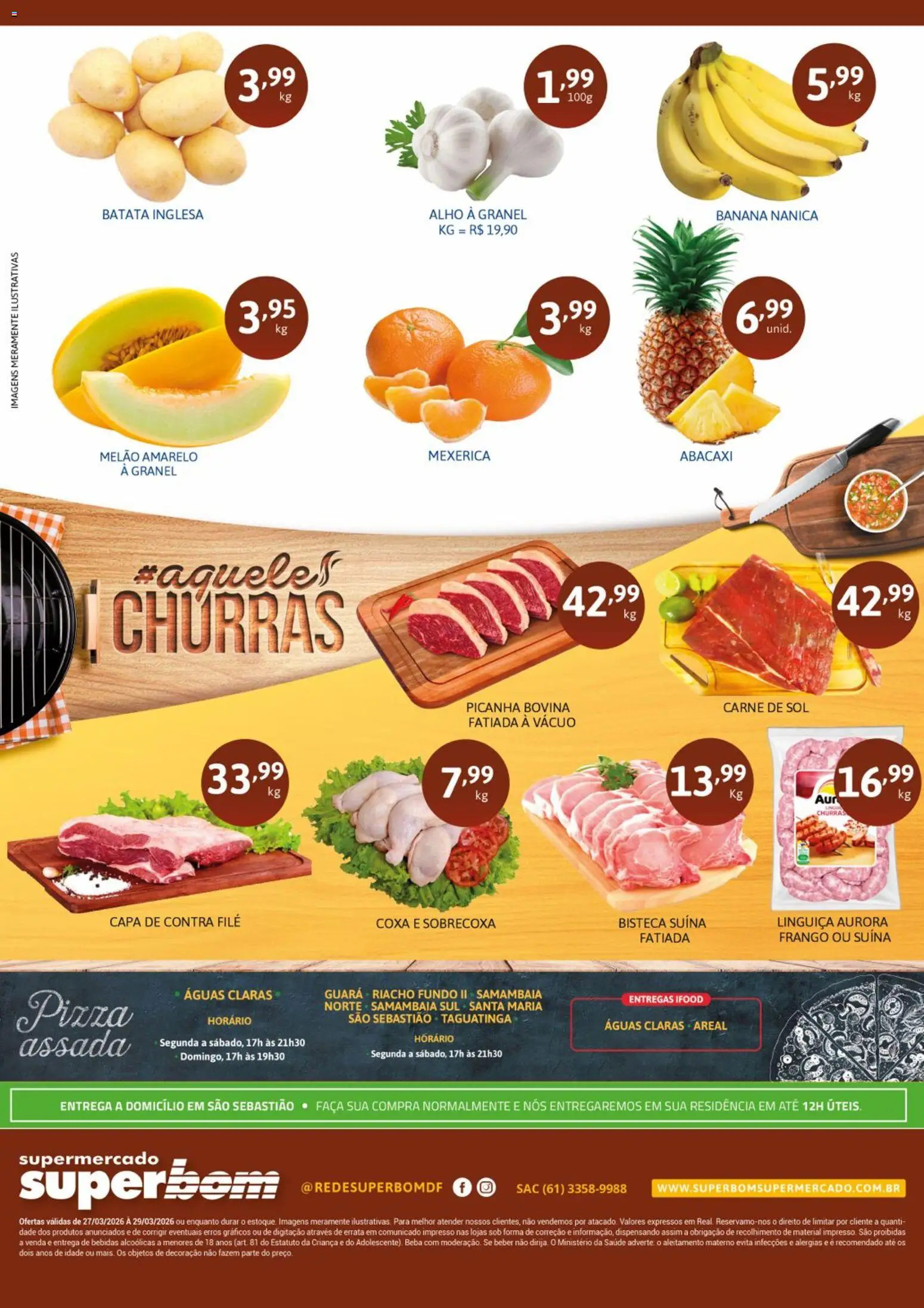 Superbom Folheto - válido de 27.03.2026 | Página: 2 | Produtos: Melão, Mexerica, Alho, Pizza