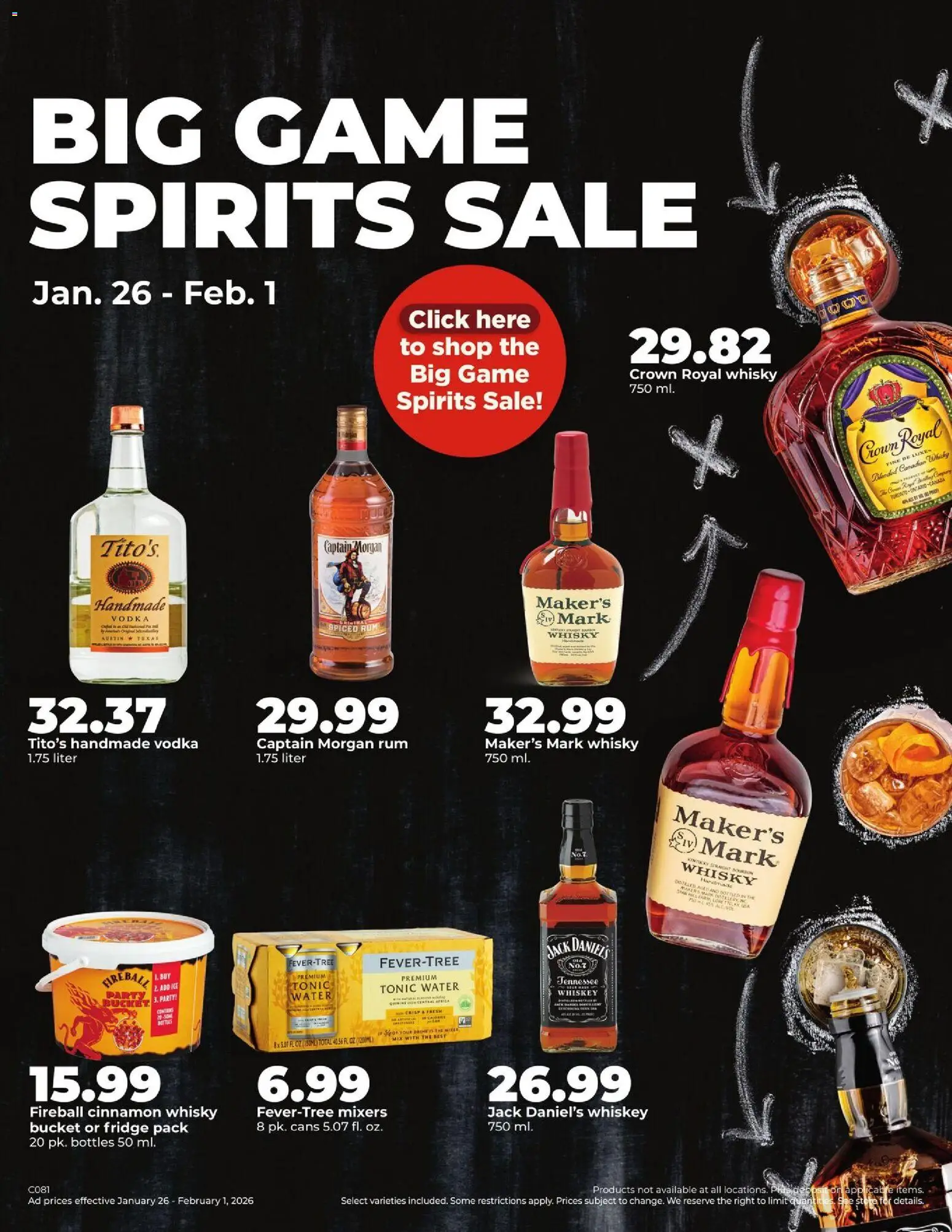 HyVee Weekly Ad - valid from 26.01.2026 | Page: 37 | Products: Vodka, Whiskey, Water, Game