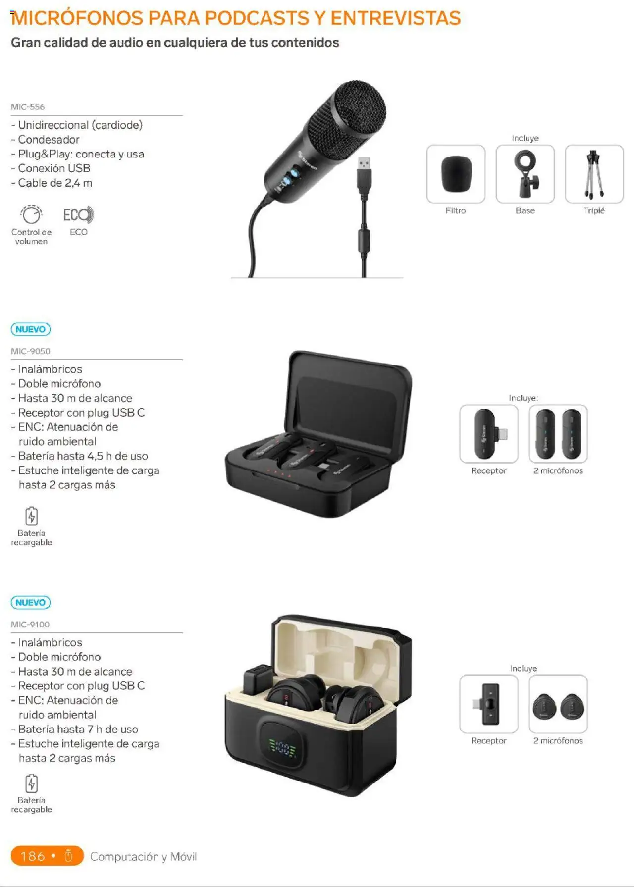 Nuevas ofertas de Steren válidas en toda la República Mexicana desde el 01.01.2025. ¡Encuentra las mejores ofertas en Steren catálogo! | Página: 204 | Productos: Usb, Estuche, Micrófono, Batería