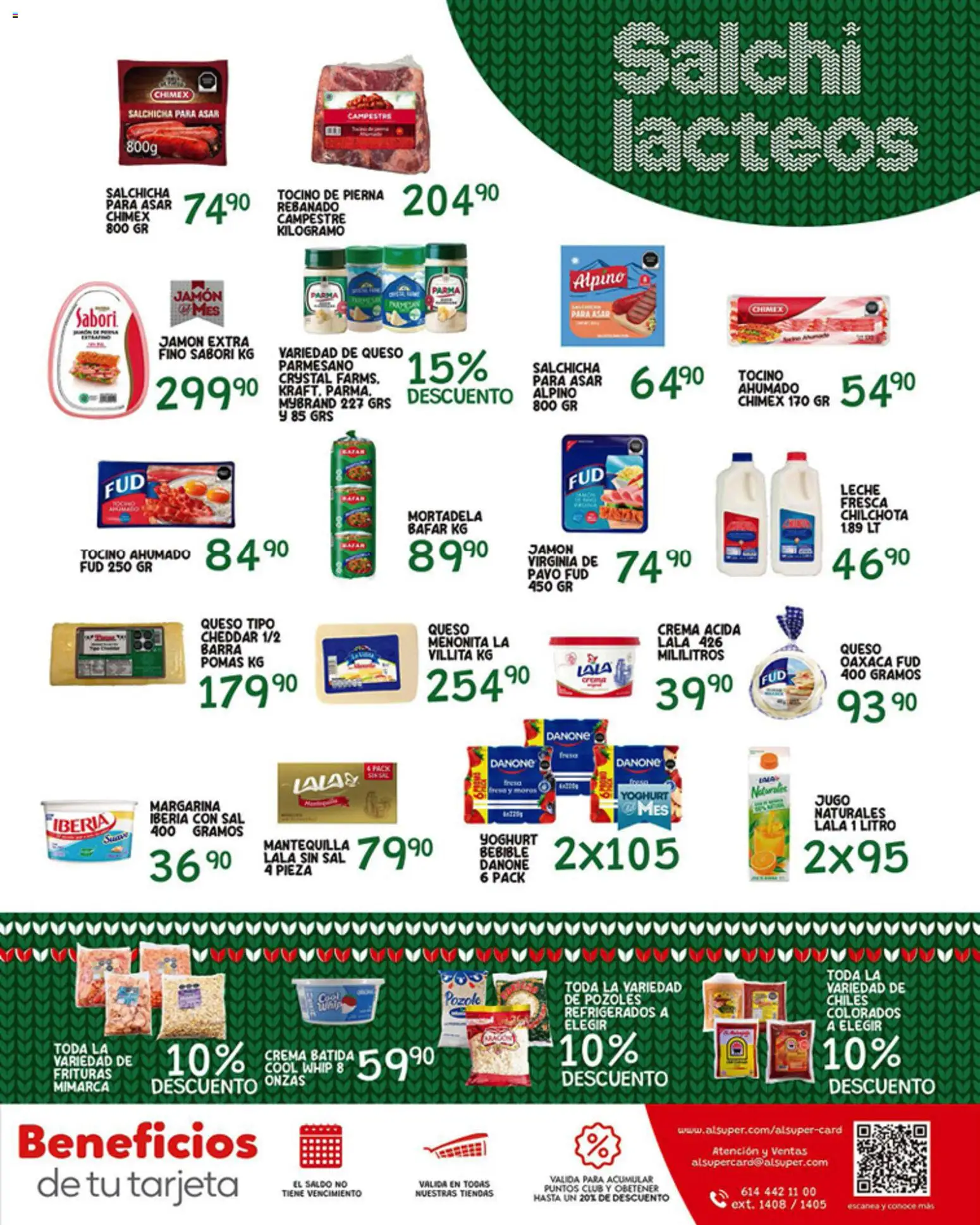 Nuevas ofertas de Alsuper válidas en toda la República Mexicana desde el 19.12.2025. ¡Encuentra las mejores ofertas en Alsuper folleto Laguna! | Página: 7 | Productos: Sal, Salchicha, Crema, Queso