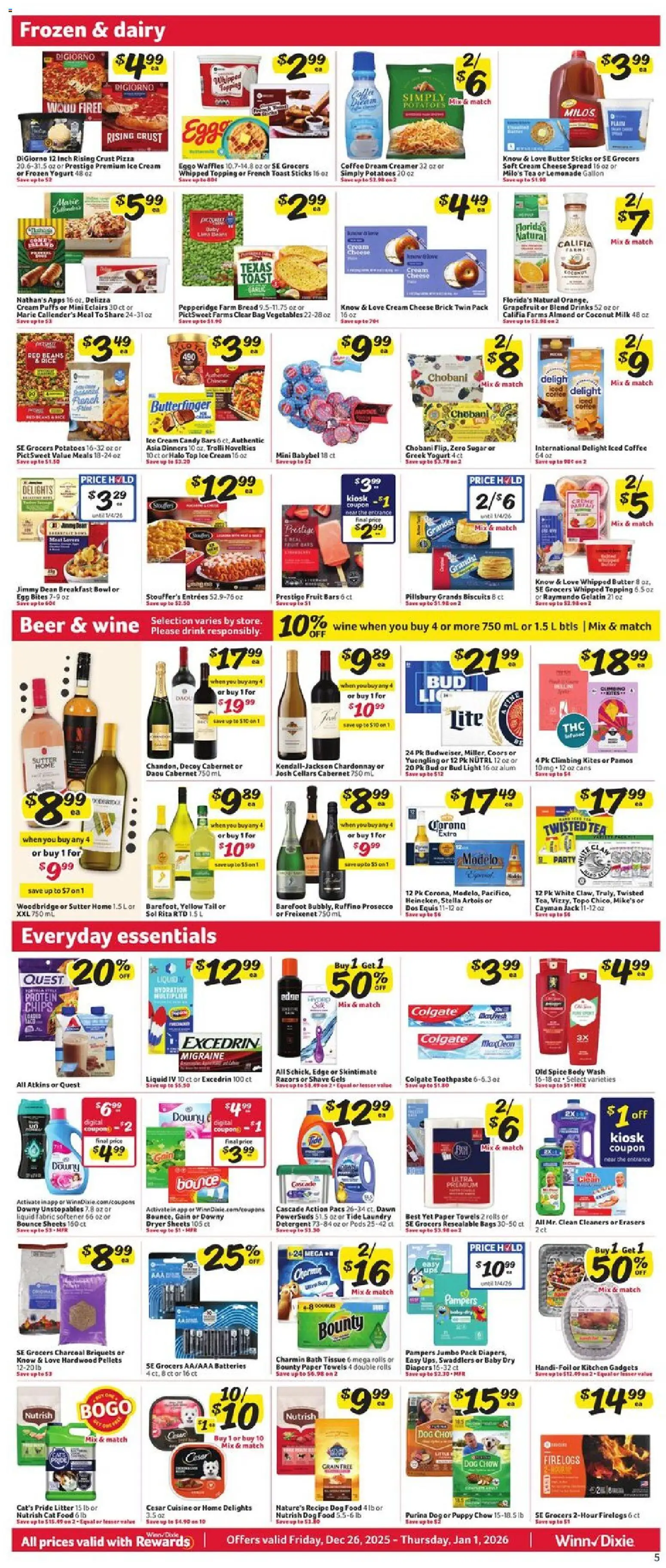 Winn Dixie Weekly Circular - FL - valid from 26.12.2025 | Page: 5 | Products: Rice, Tea, Body Wash, Ice cream