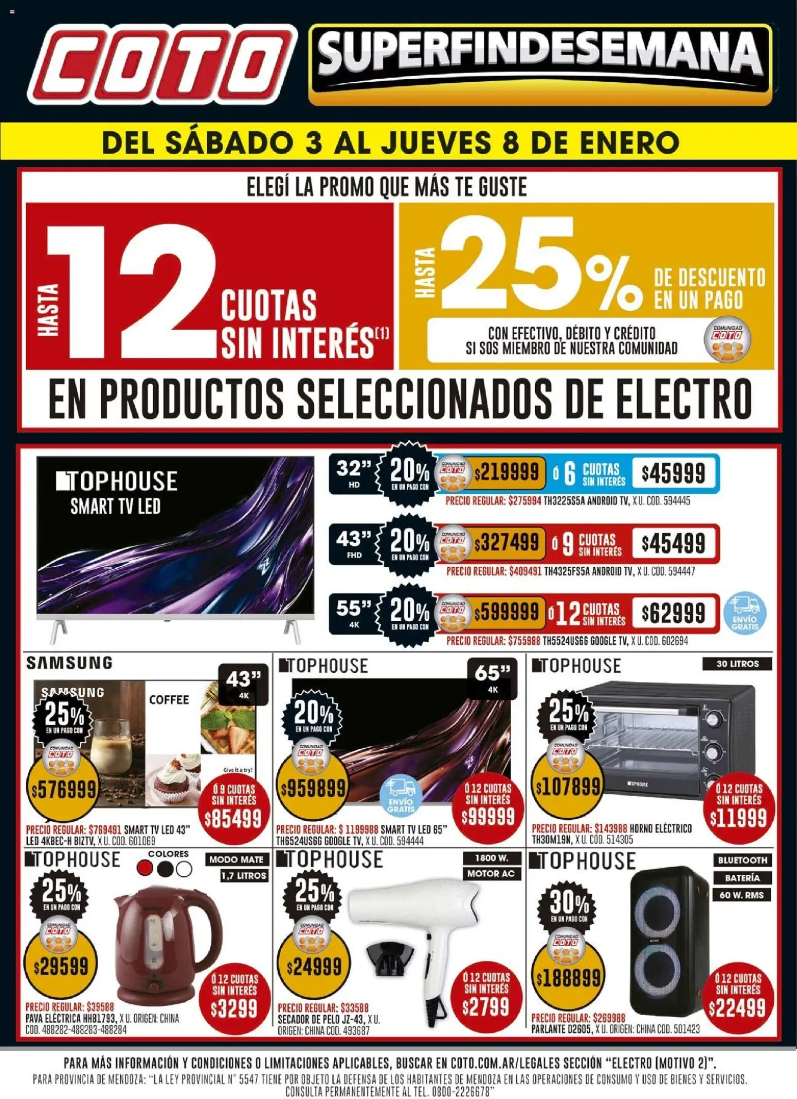 Coto - Electro Motivo │ válido desde el 03.01.2026 | Página: 1 | Productos: Horno, Pava, Batería, Pava eléctrica