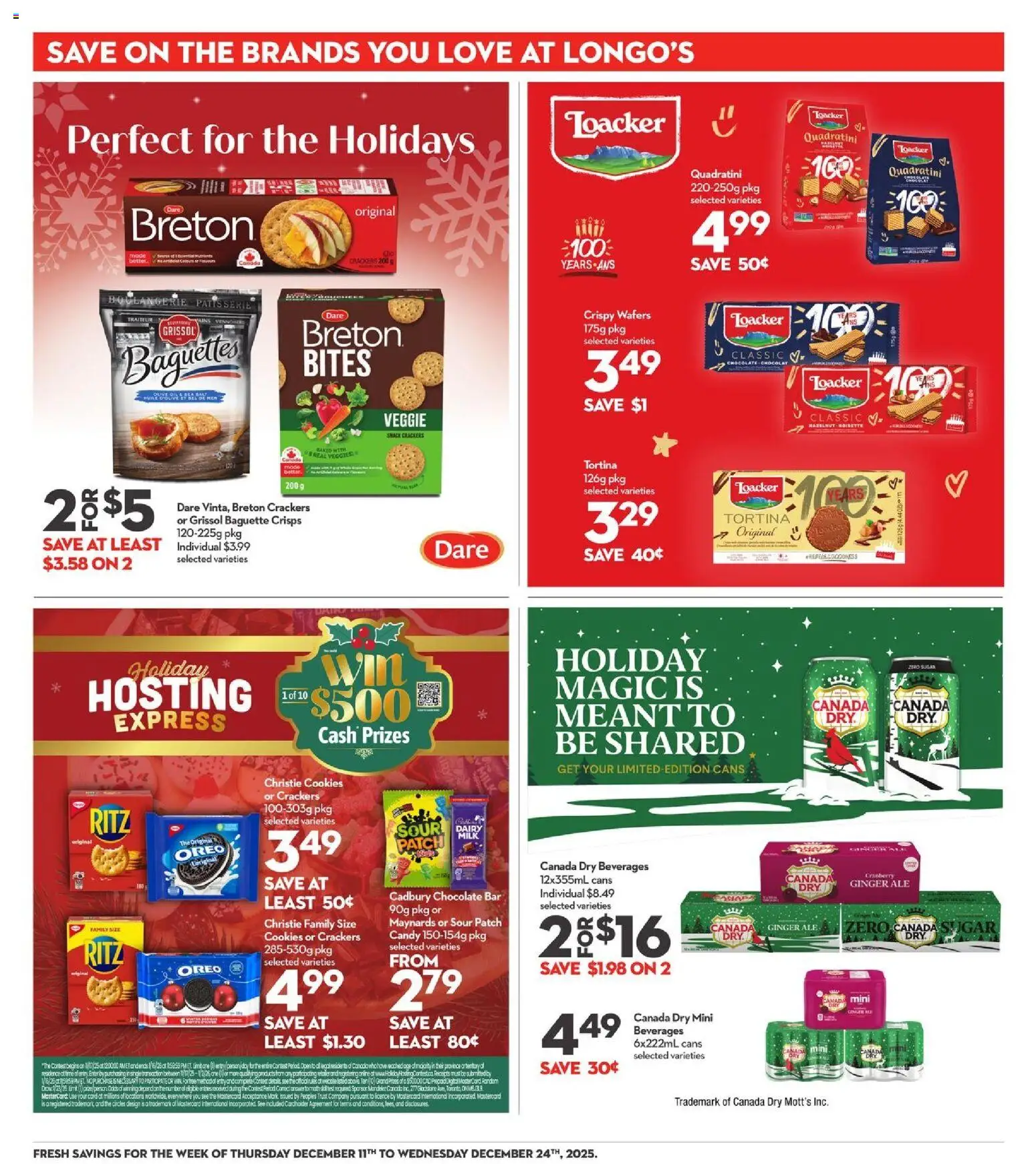 Longo's flyer valid from 11.12.2025 | Page: 22 | Products: Cookies, Milk, Chocolate