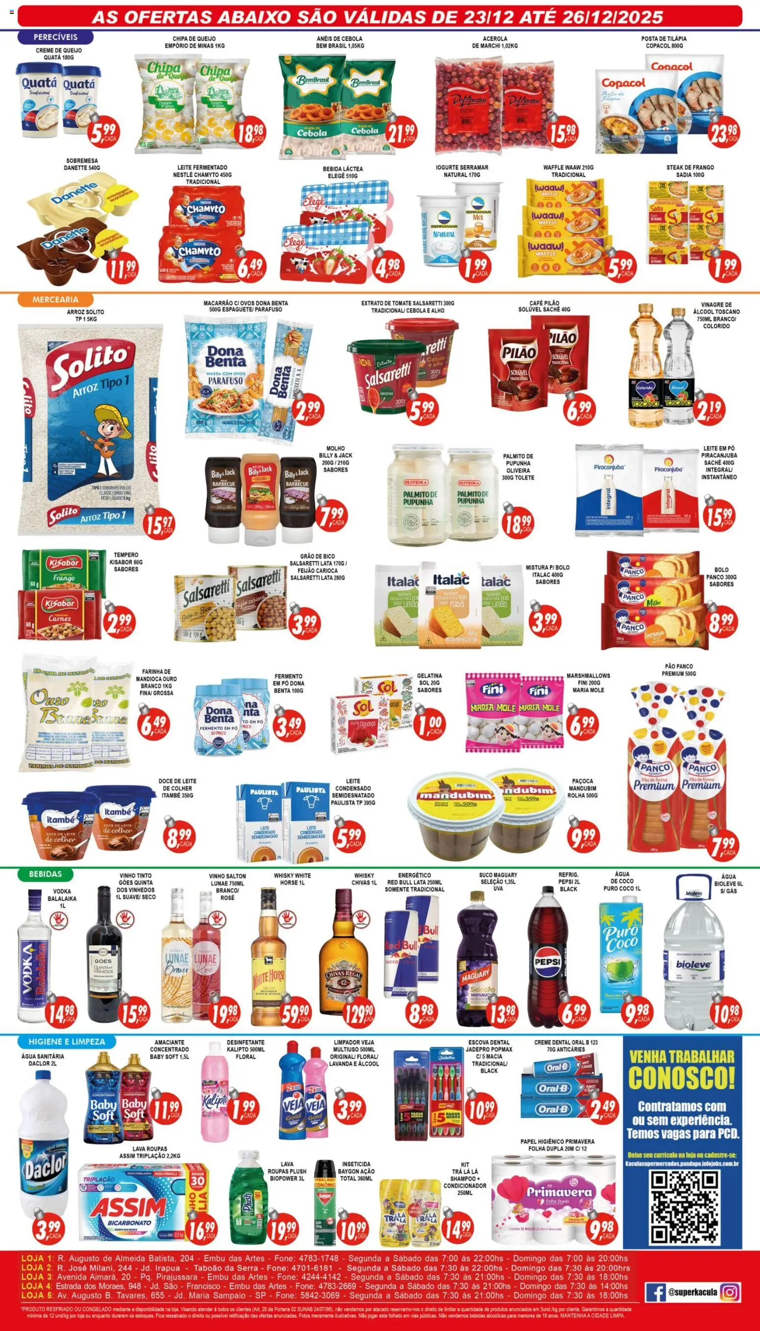 Kaçula Folheto - válido de 23.12.2025 | Página: 2 | Produtos: Feijão, Vinagre, Tilápia, Creme