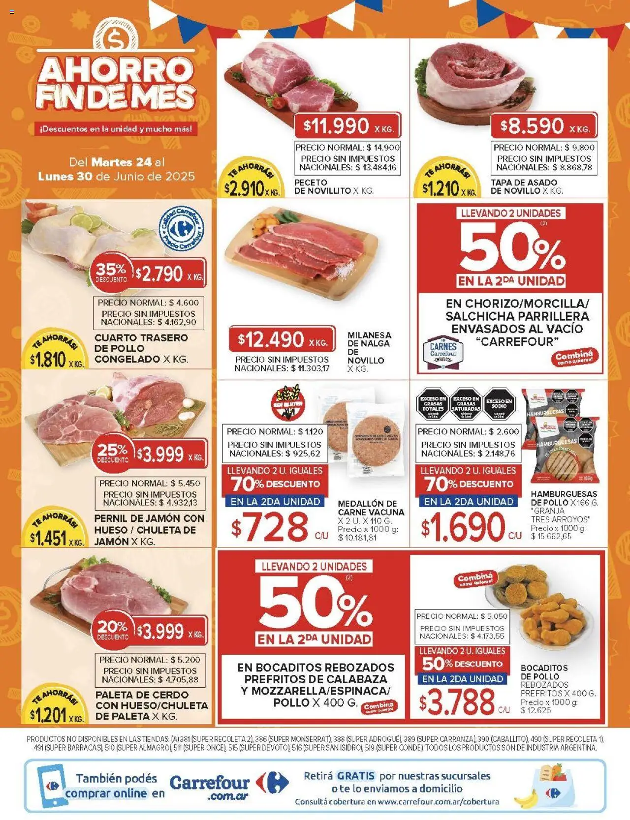 Carrefour ofertas │ válido desde el 24.06.2025 | Página: 33 | Productos: Pollo, Paleta, Jamón, Té
