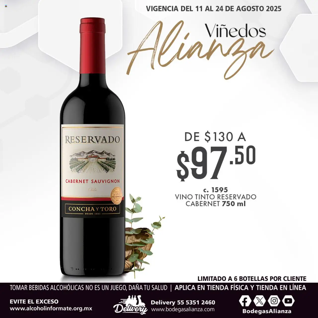 Nuevas ofertas de Bodegas Alianza válidas en toda la República Mexicana desde el 11.08.2025. ¡Encuentra las mejores ofertas en Bodegas Alianza - Catálogo Viñedos! | Página: 2 | Productos: Vino