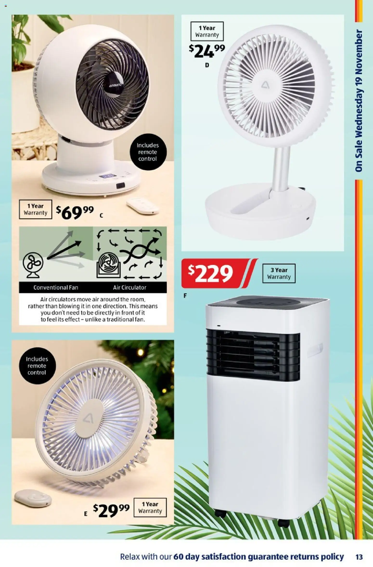Aldi catalogue - valid from 19.11.2025 | Page: 13 | Products: Remote control, Fan