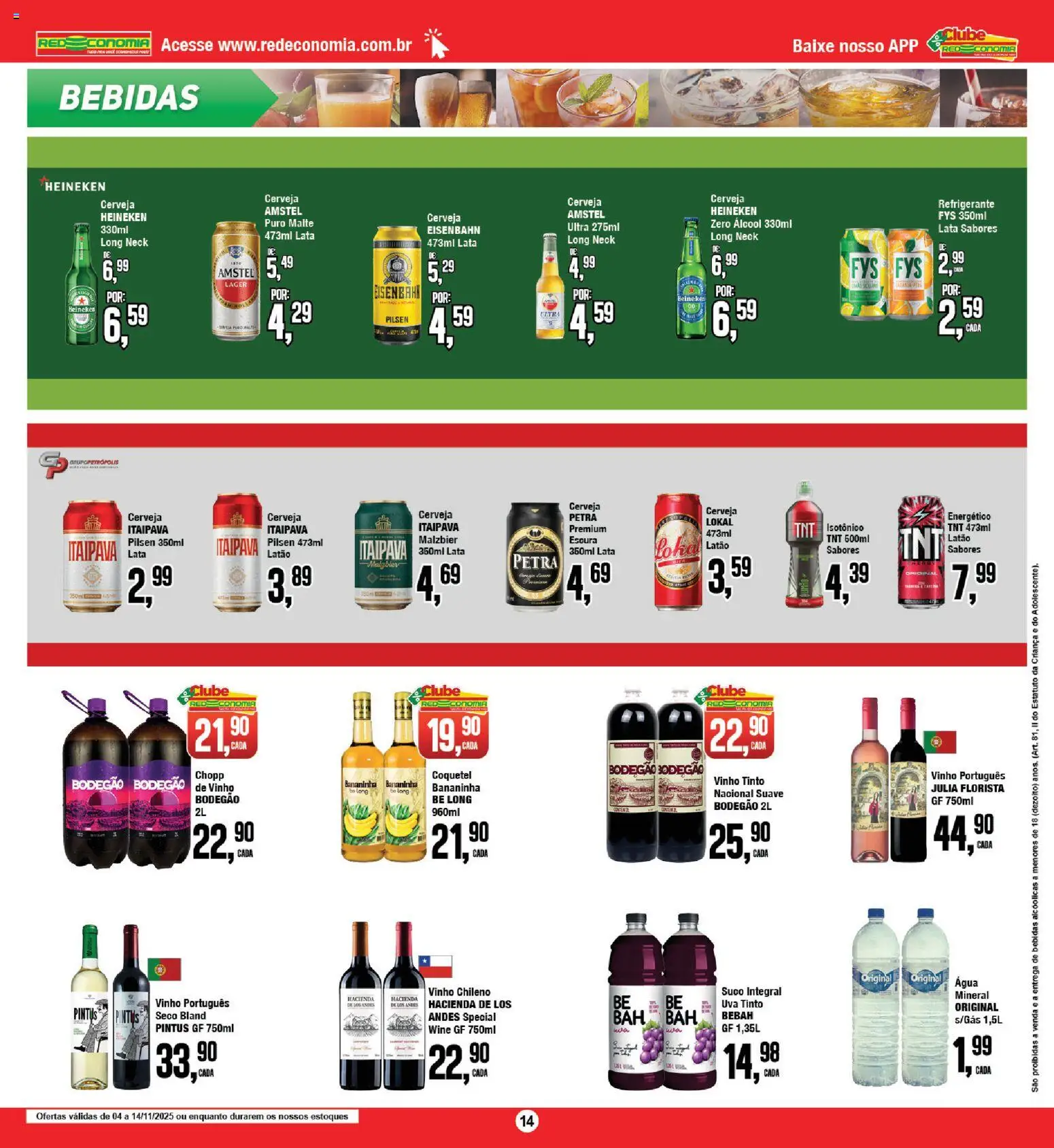 RedEconomia Folheto - válido de 14.11.2025 | Página: 14 | Produtos: Energético, Eisenbahn, Vinho, Isotônico