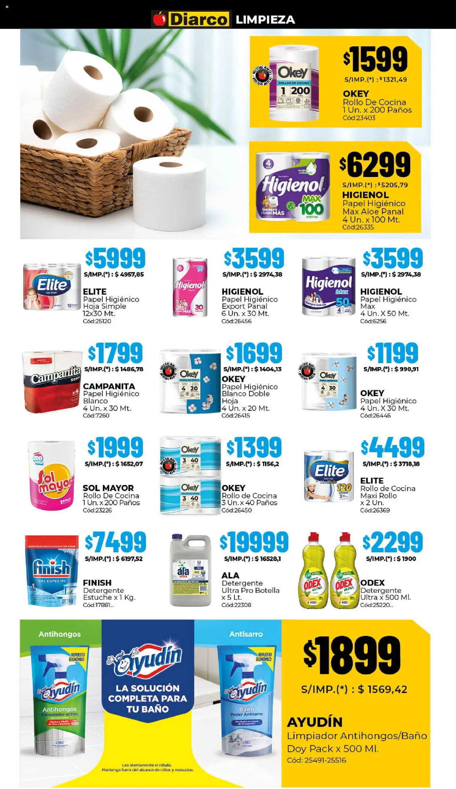 Diarco - Ofertas Sur │ válido desde el 20.04.2026 | Página: 16 | Productos: Papel higiénico, Botella, Sal, Estuche