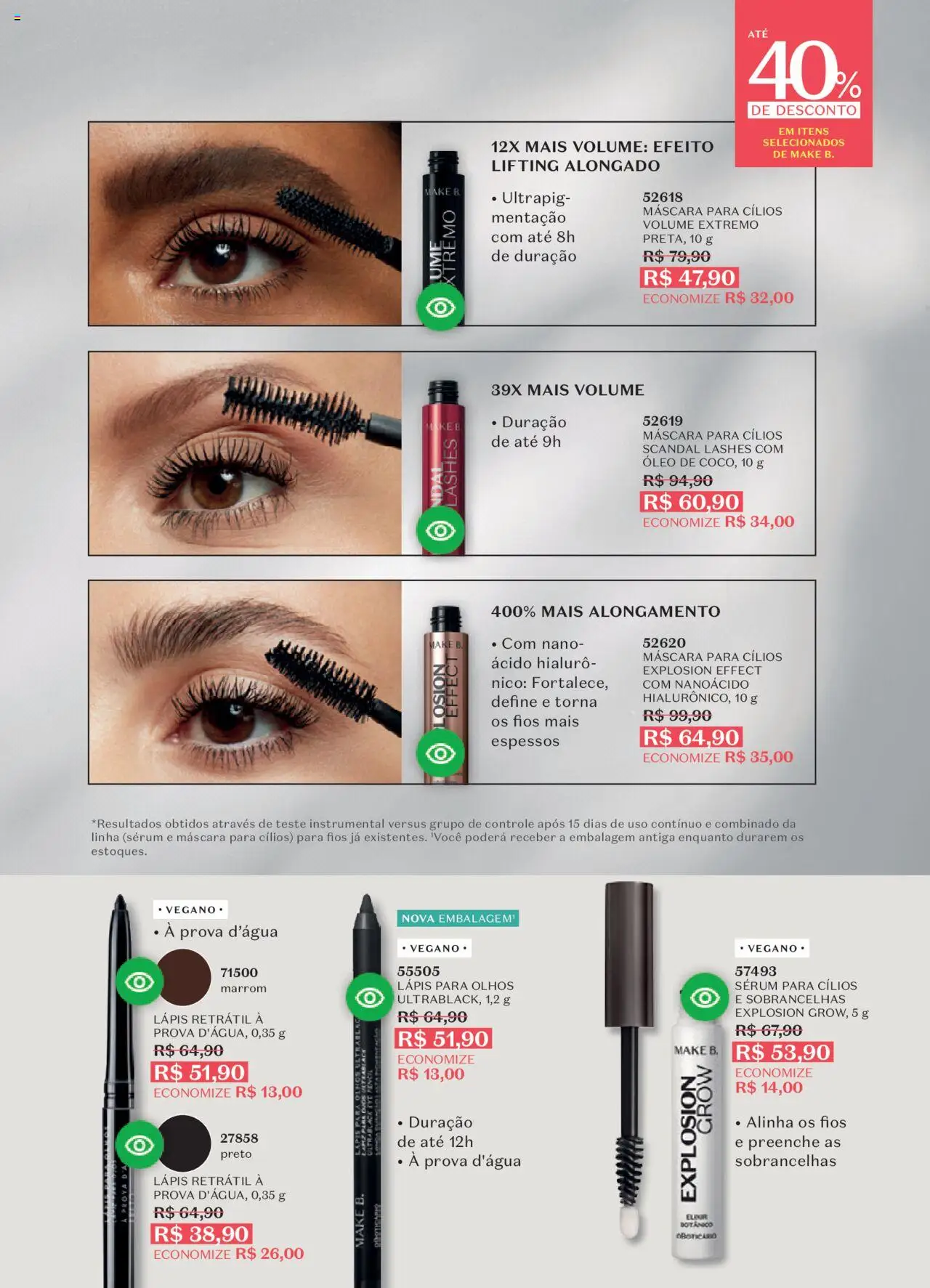 O Boticário Folheto - válido de 11.08.2025 | Página: 126 | Produtos: Máscara para cílios, Lápis, Óleo, Sérum