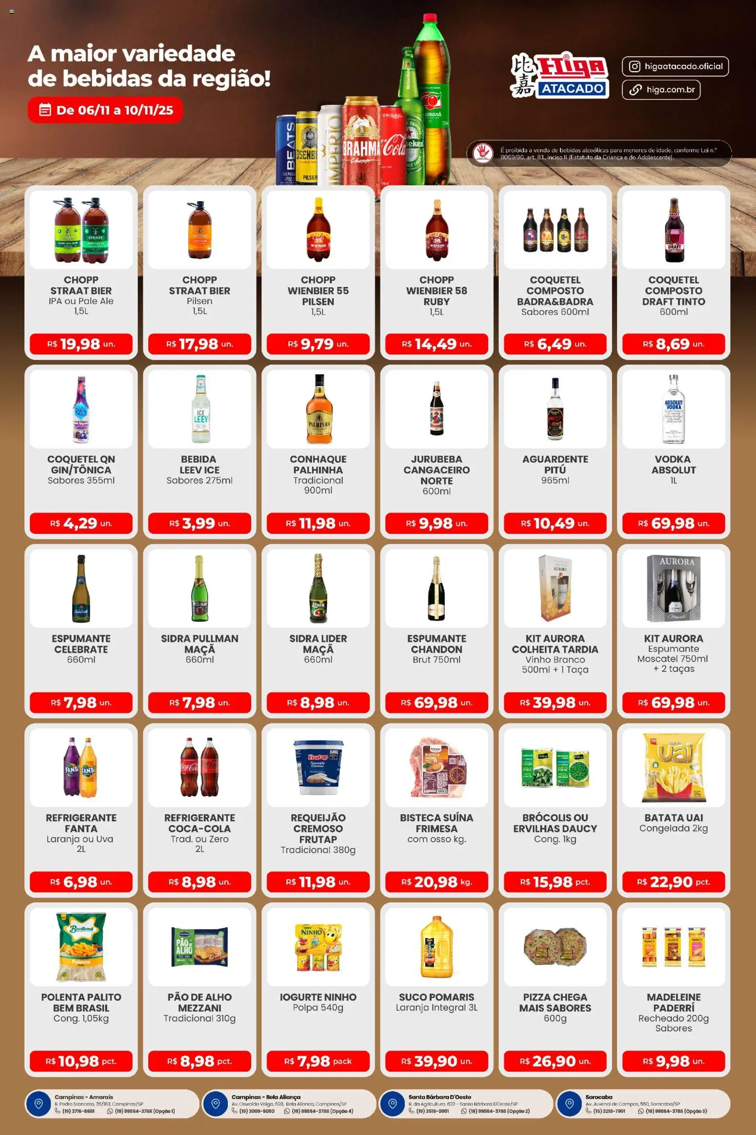 Higa Atacado Folheto - válido de 06.11.2025 | Página: 3 | Produtos: Alho, Taças, Pão, Brócolis