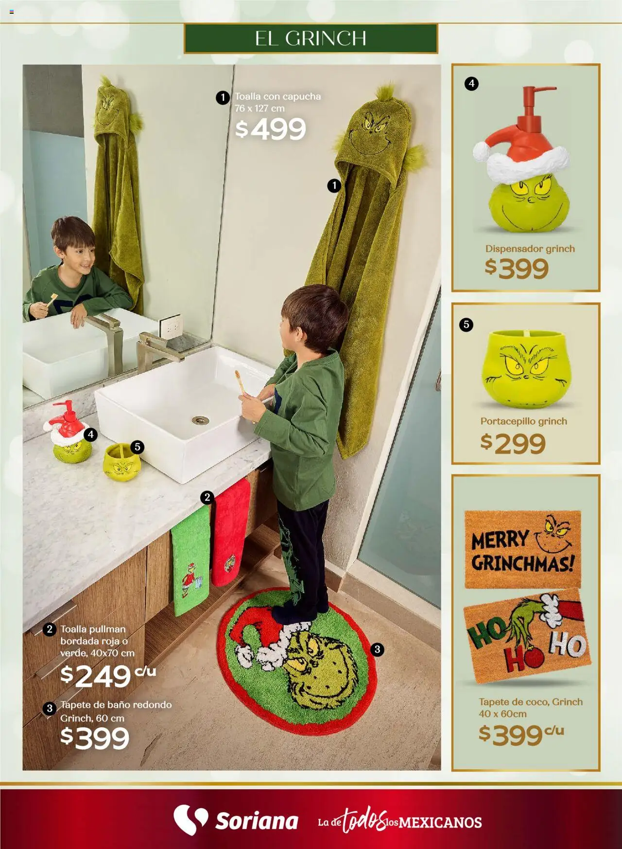 Nuevas ofertas de Soriana válidas en toda la República Mexicana desde el 25.09.2025. ¡Encuentra las mejores ofertas en Soriana - Decoración Navideña Híper Nacional! | Página: 36 | Productos: Toalla, Baño, Tapete