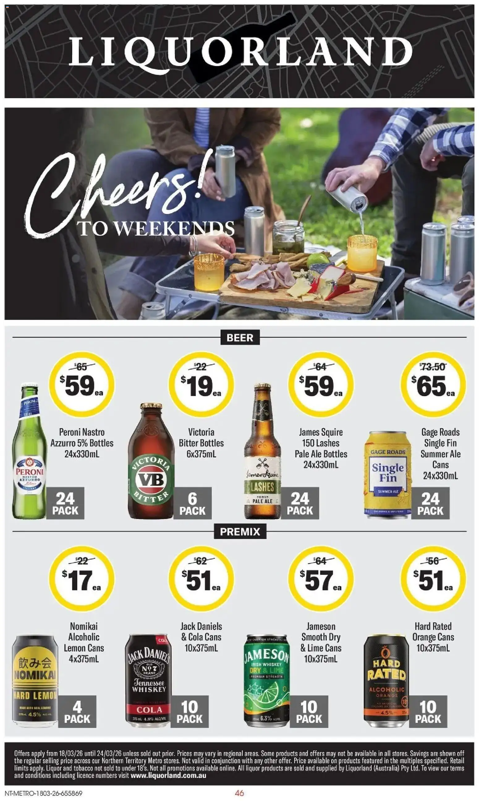 Coles catalogue - valid from 17.03.2026 | Page: 46 | Products: Beer, Whiskey, Lemon, Lime