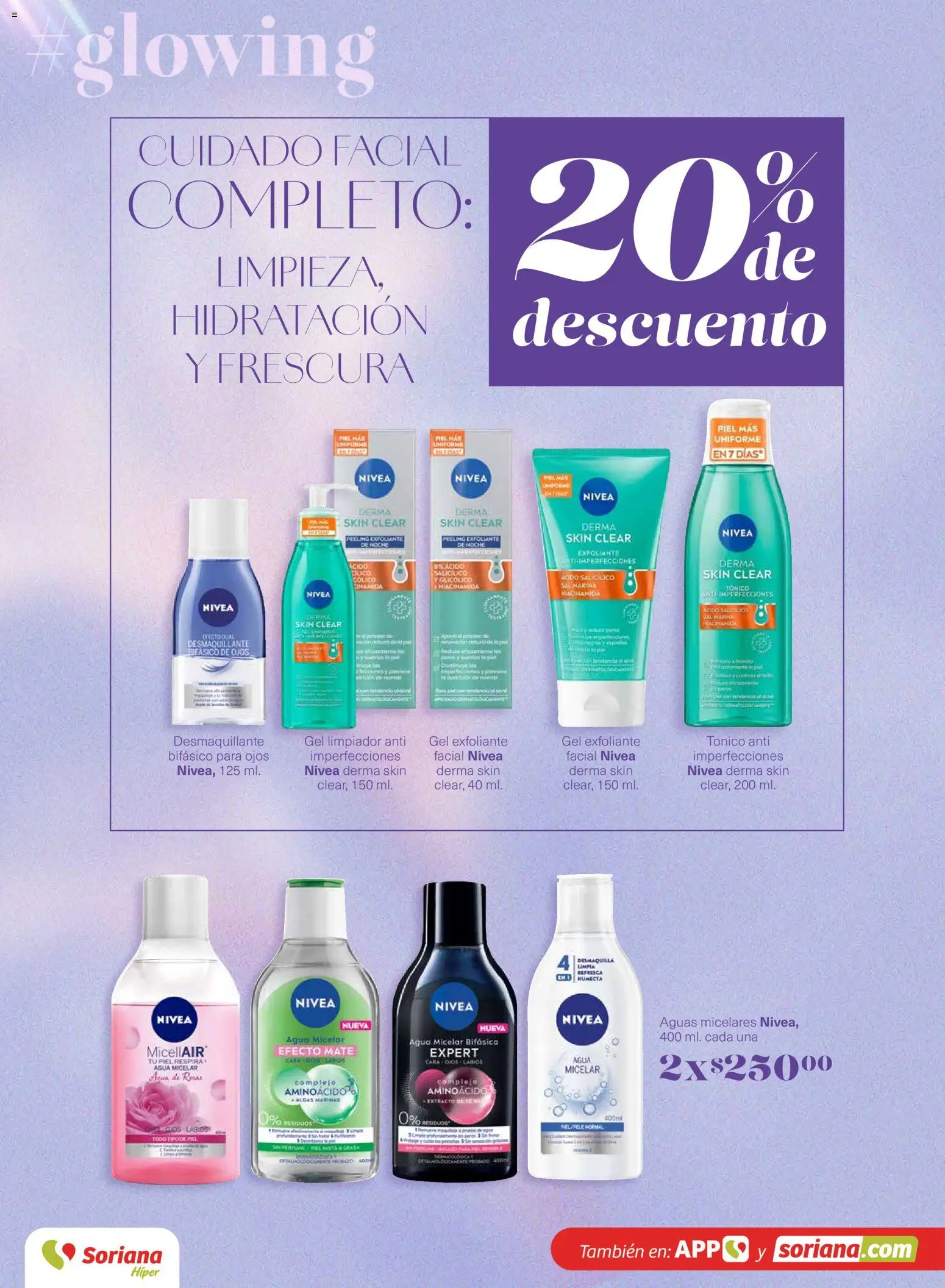 Nuevas ofertas de Soriana válidas en toda la República Mexicana desde el 12.03.2026. ¡Encuentra las mejores ofertas en Soriana - Glowing Descubre tu belleza Híper Nacional! | Página: 14 | Productos: Sal, Desmaquillante, Mate, Agua micelar